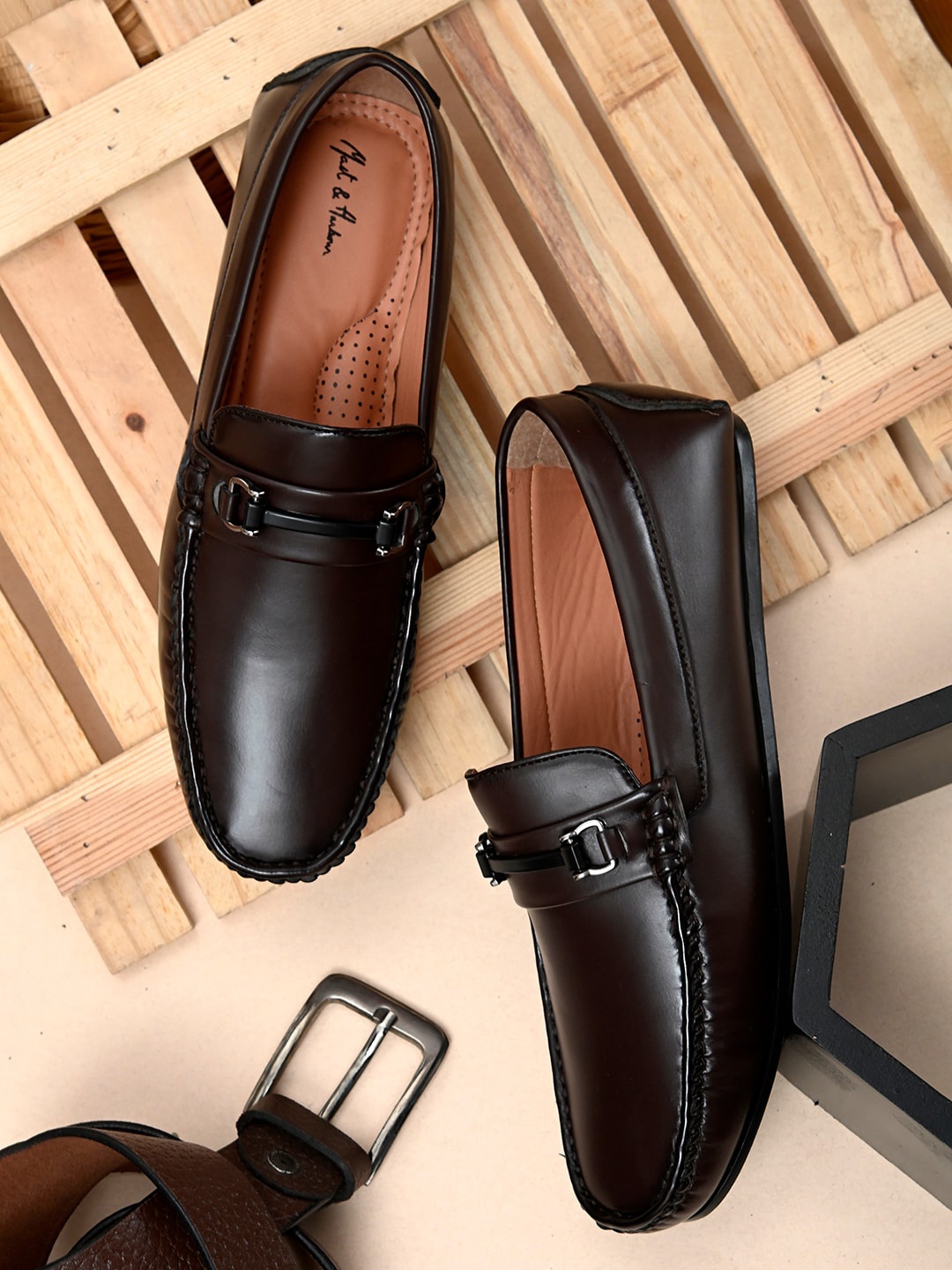

Mast & Harbour Men Brown PU Casual Loafers