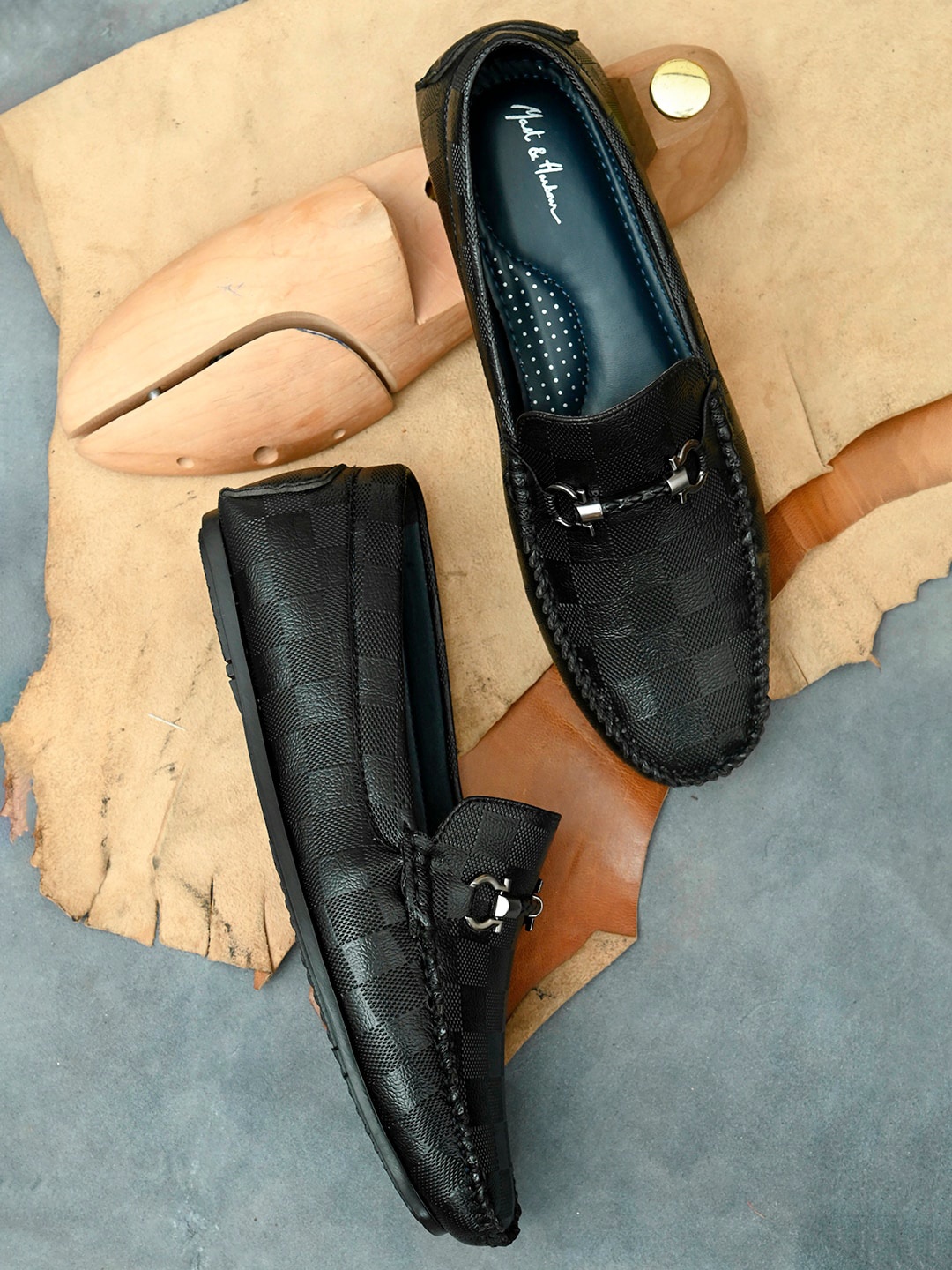 

Mast & Harbour Men Black Solid Loafers