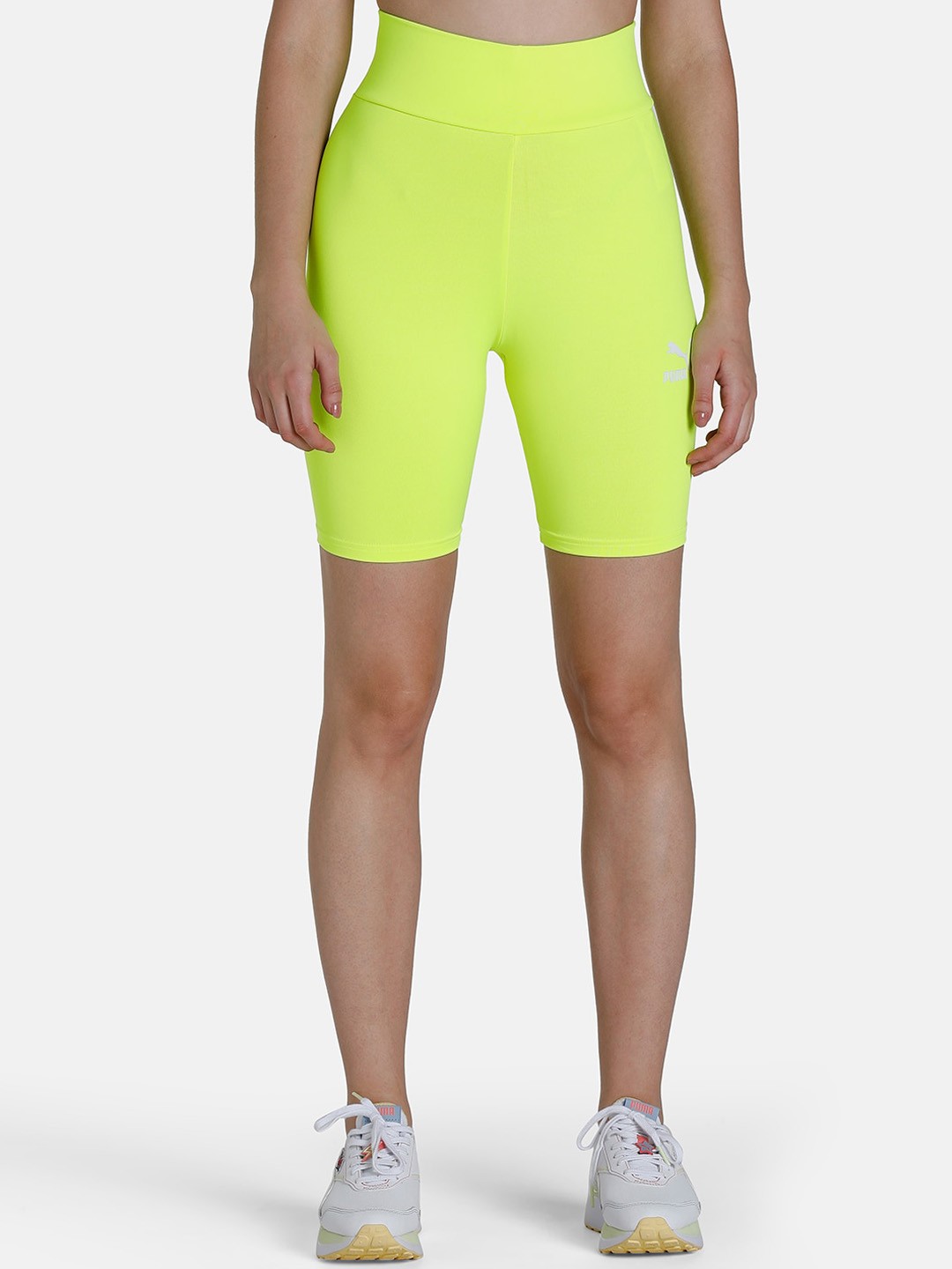 

Puma Women Fluorescent Green Slim Fit Summer Squezze Sports Shorts Tights 7"
