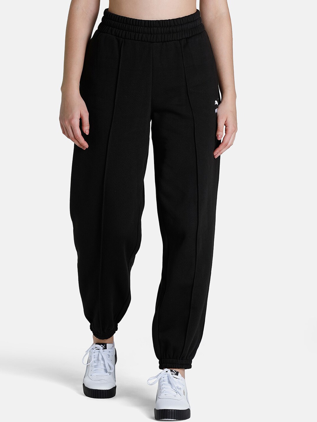 

Puma Women Black Brand Logo Cotton Classics Relaxed Fit Sweatpants