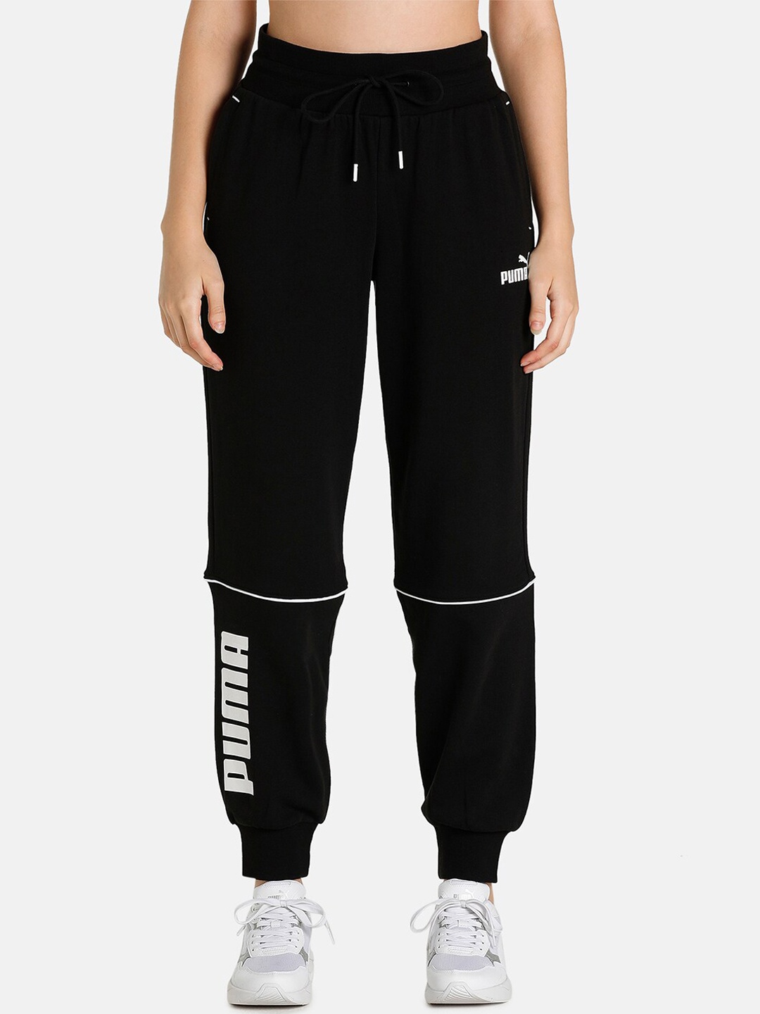 

Puma Women Black Power Colourblock Cotton Track Pants