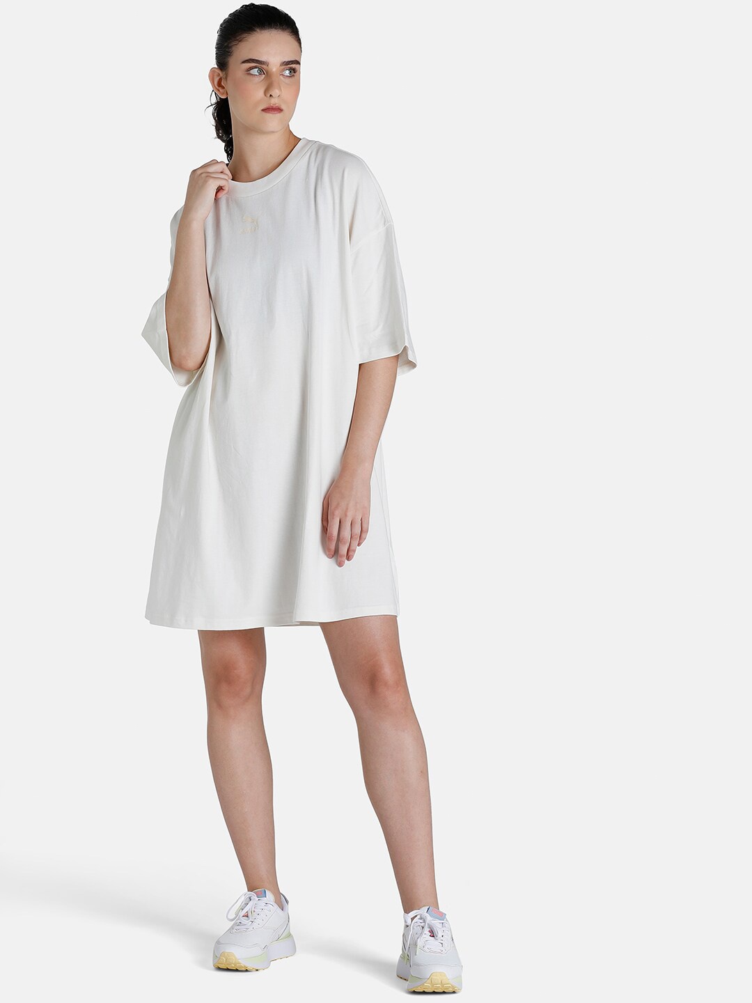 

Puma Women Relaxed Fit Cotton T-shirt Dress, White
