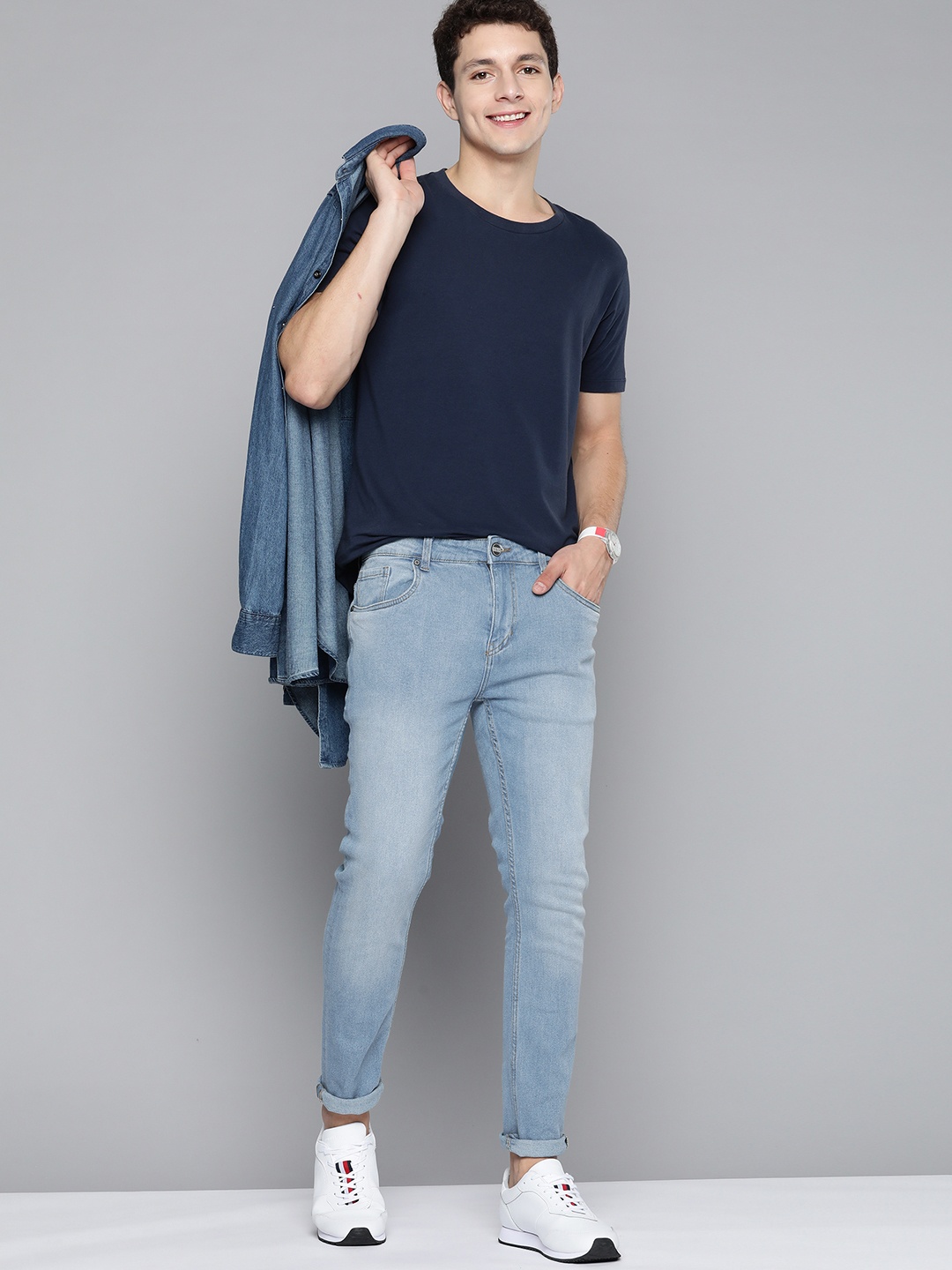 

Mast & Harbour Men Blue Skinny Fit Light Fade Stretchable Jeans