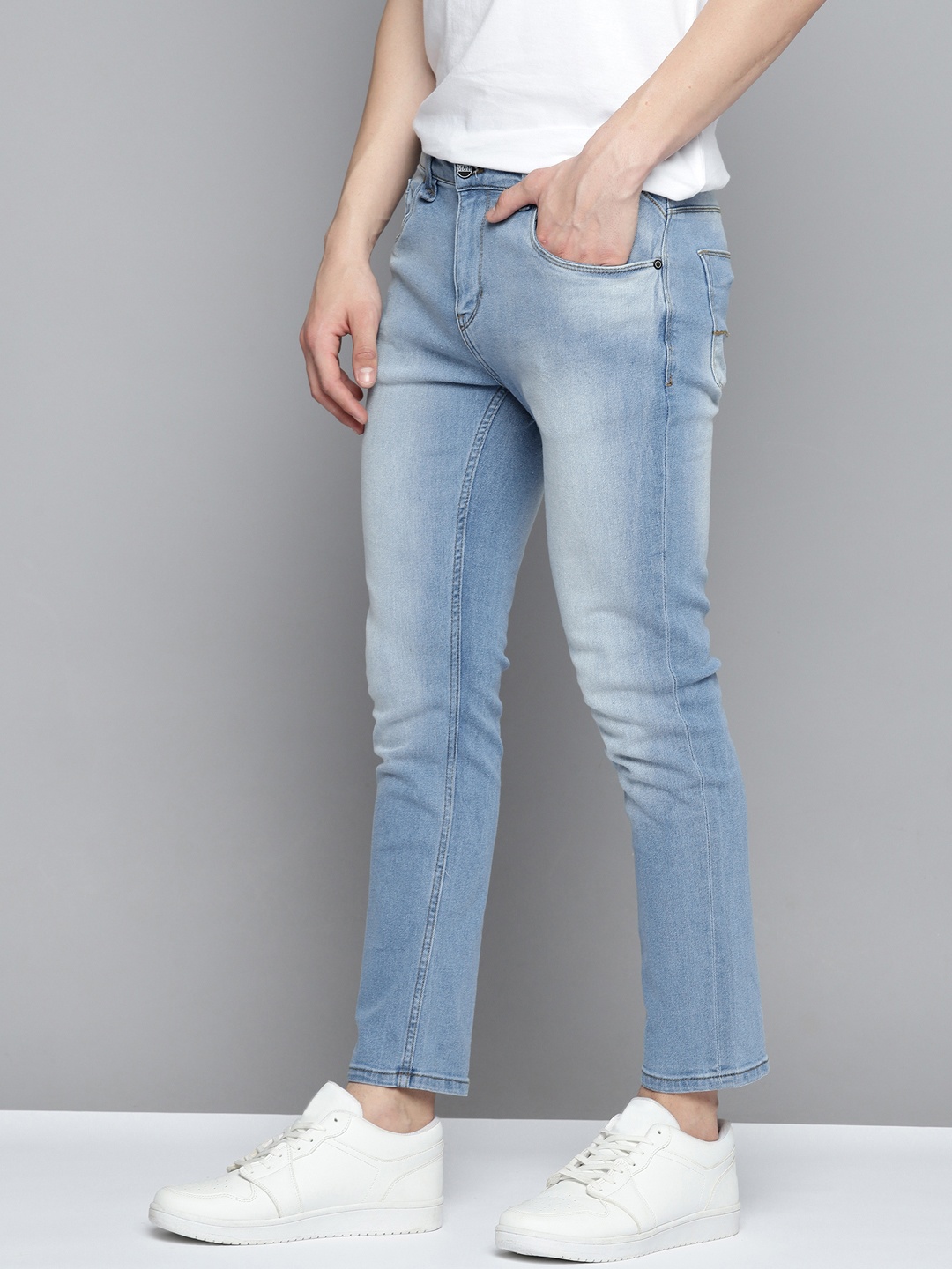 

Mast & Harbour Men Skinny Fit Light Fade Stretchable Jeans, Blue