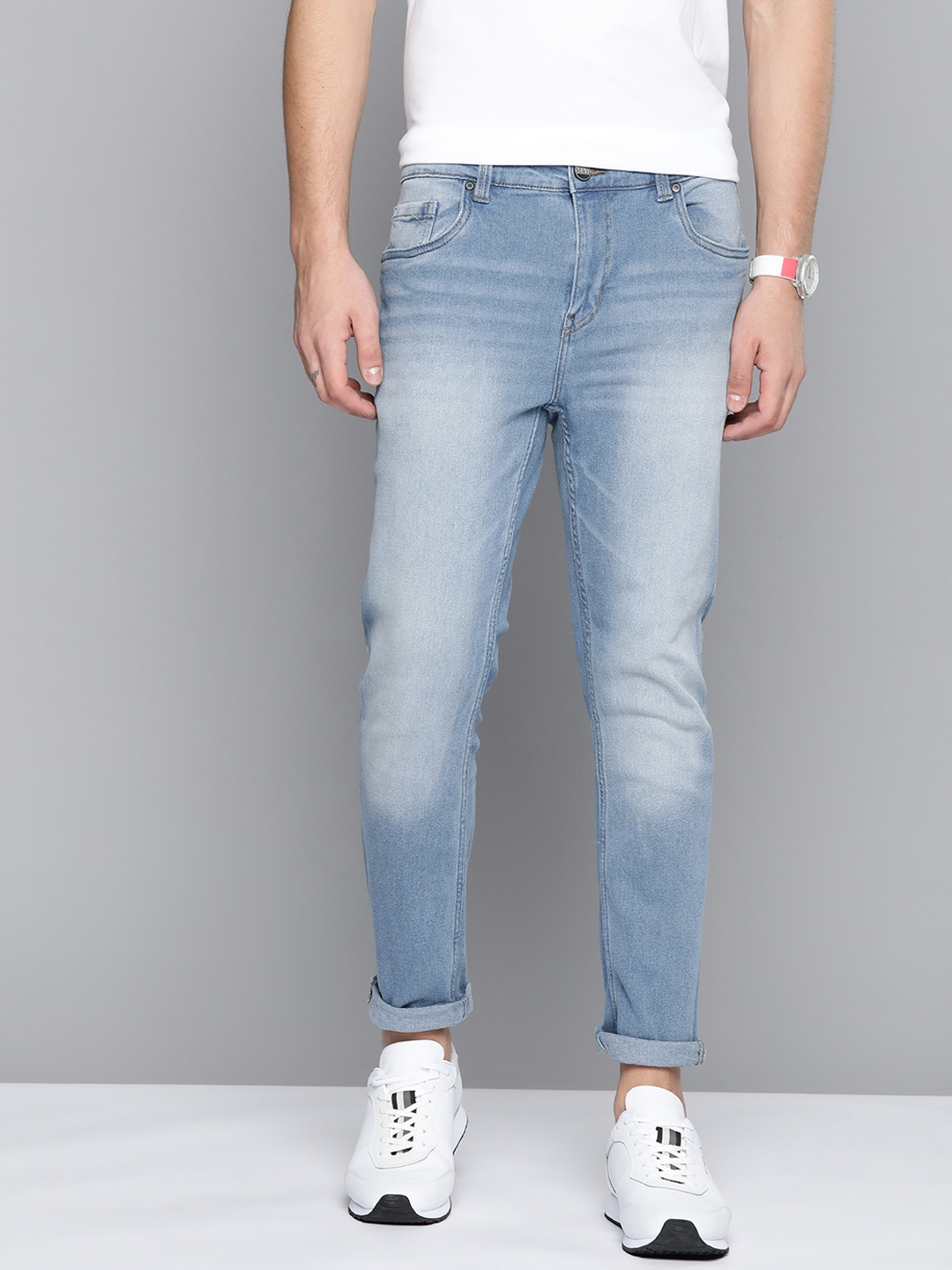 

Mast & Harbour Men Blue Skinny Fit Heavy Fade Stretchable Jeans