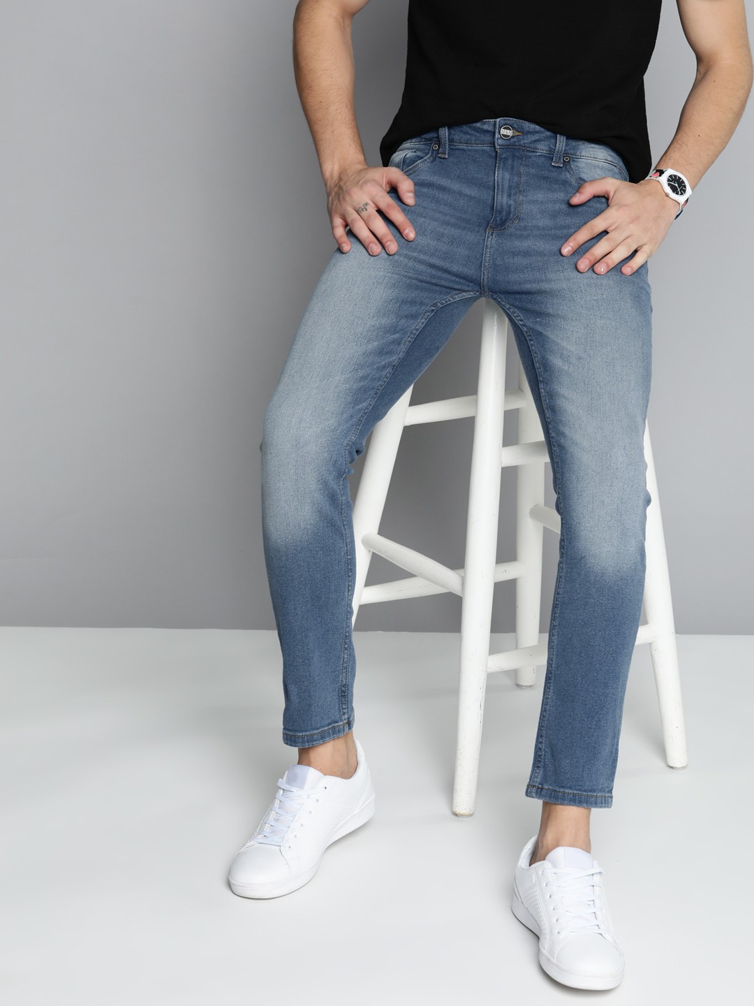 

Mast & Harbour Men Blue Skinny Fit Light Fade Stretchable Jeans