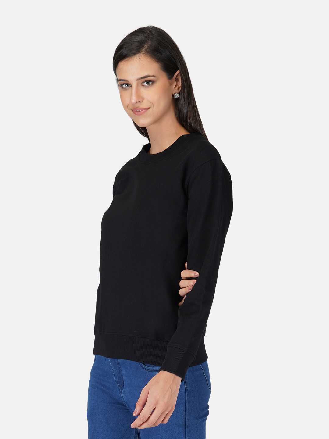

Tinted Women Black Solid Sweatshirt
