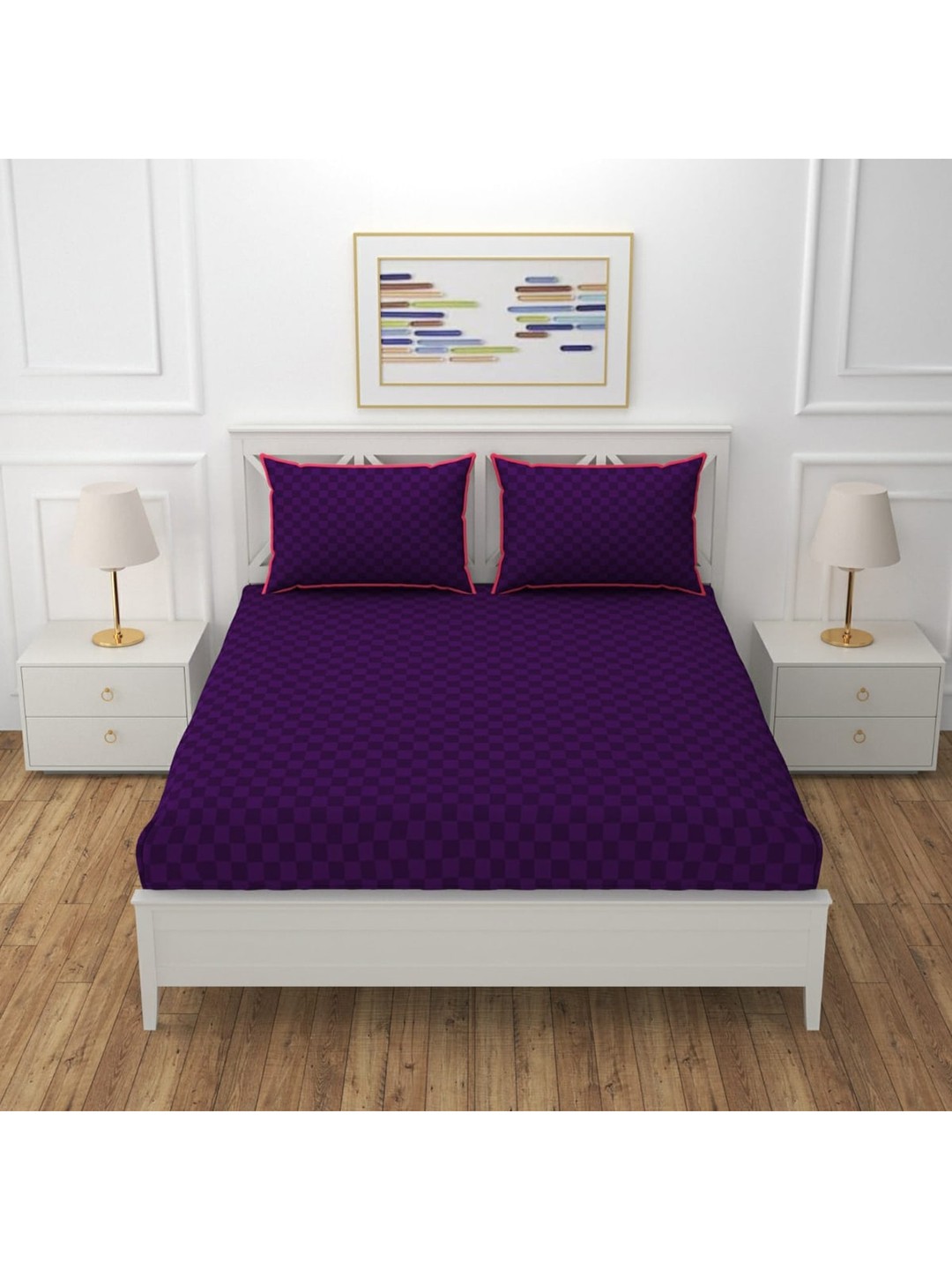

BELVOSTUM Purple 300 TC King Bedsheet with 2 Pillow Covers