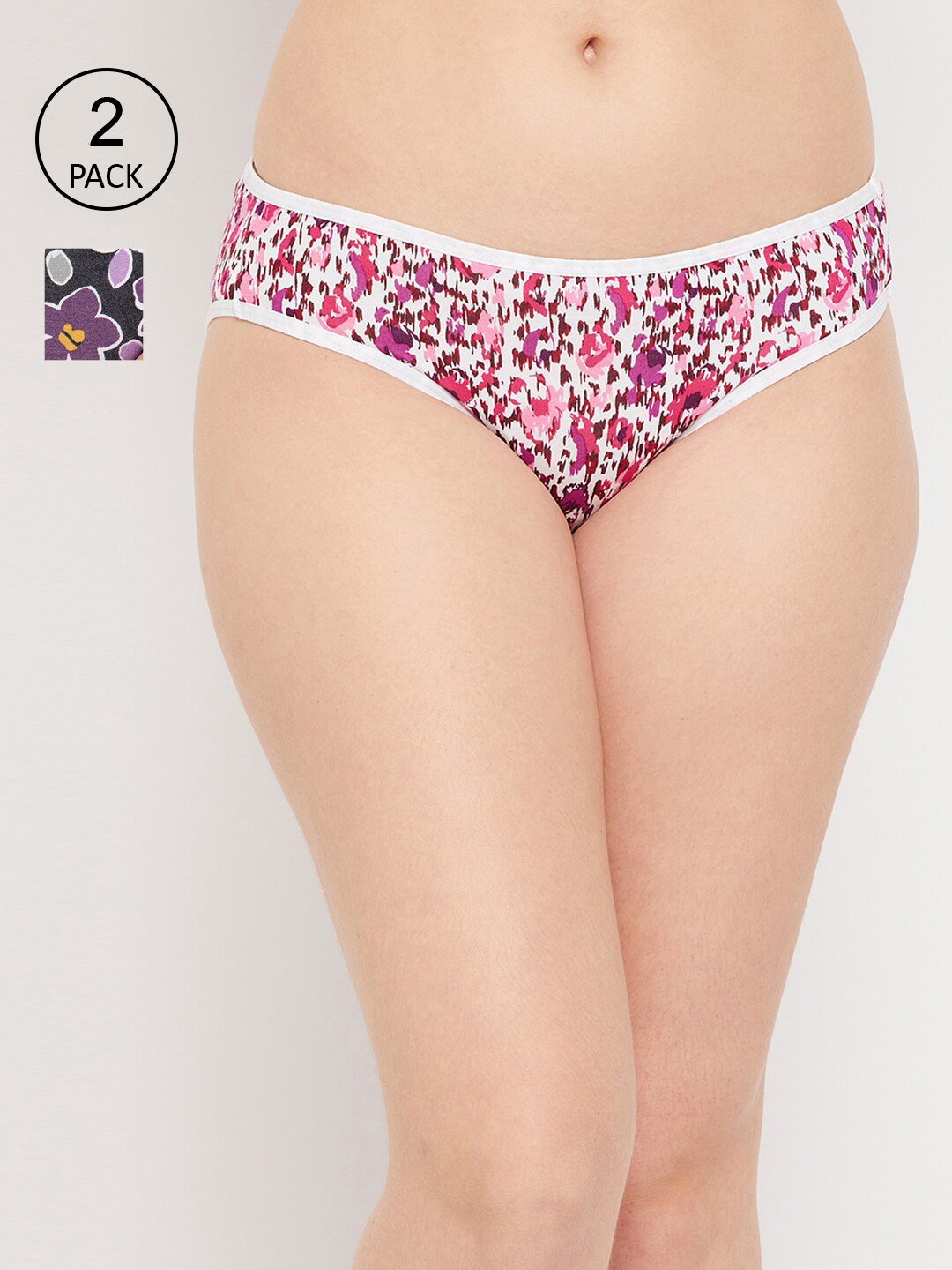 

Clovia Women Pack of 2 Low Waist Printed Bikini Brief COMPN1759S, Multi