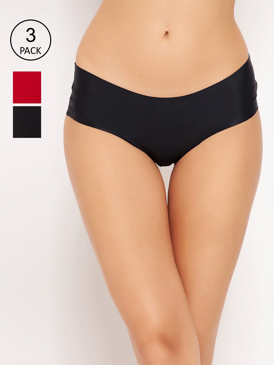 

Clovia Women Pack Of 2 Solid Hipster Briefs, Red