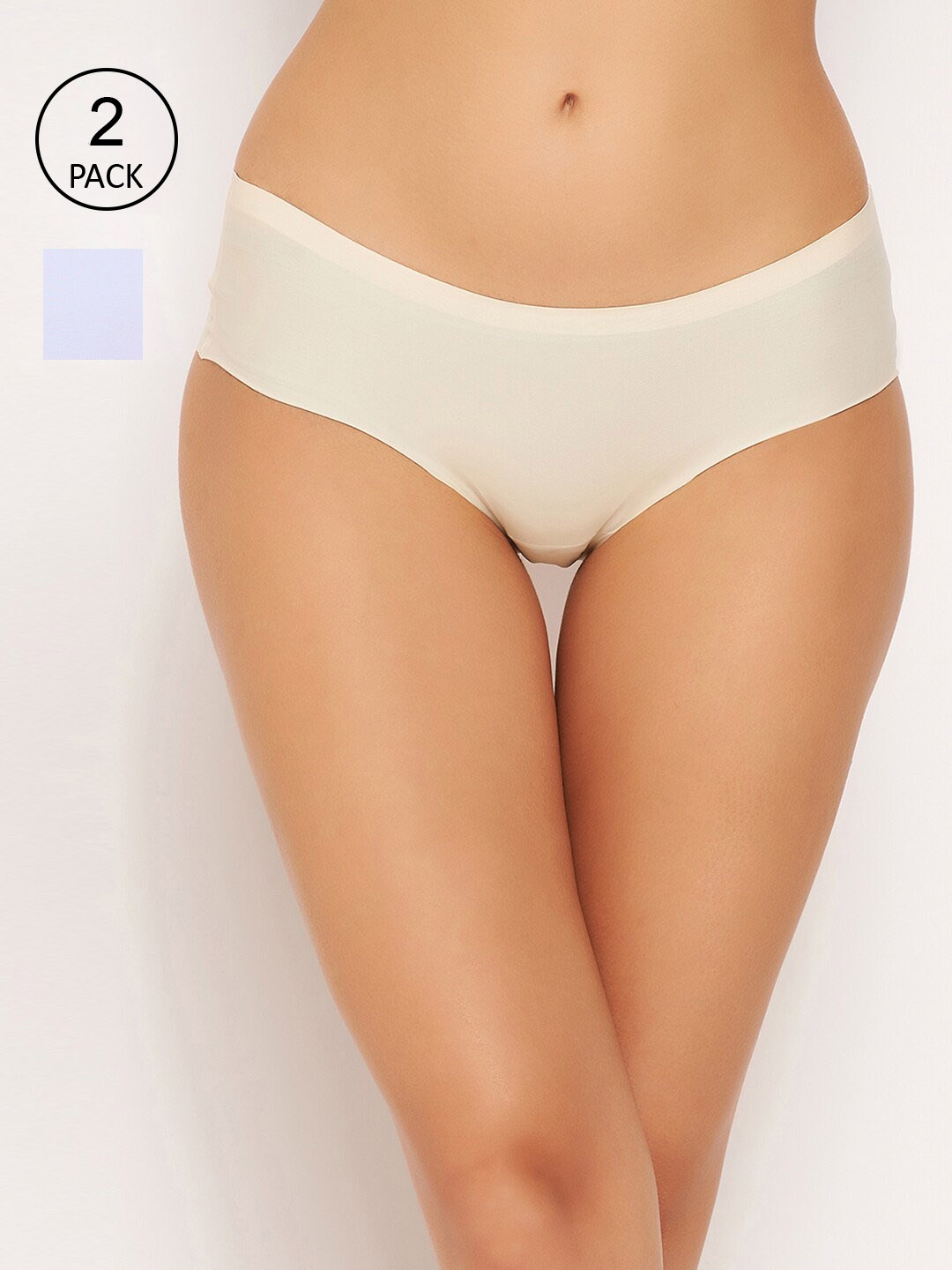 

Clovia Women Pack Of 2 Solid Hipster Briefs, Beige