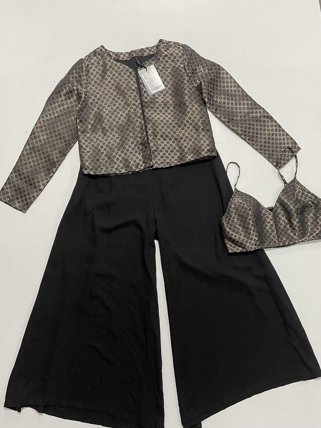 

Moda Rapido Women Black Embellished Top with Solid Palazzos