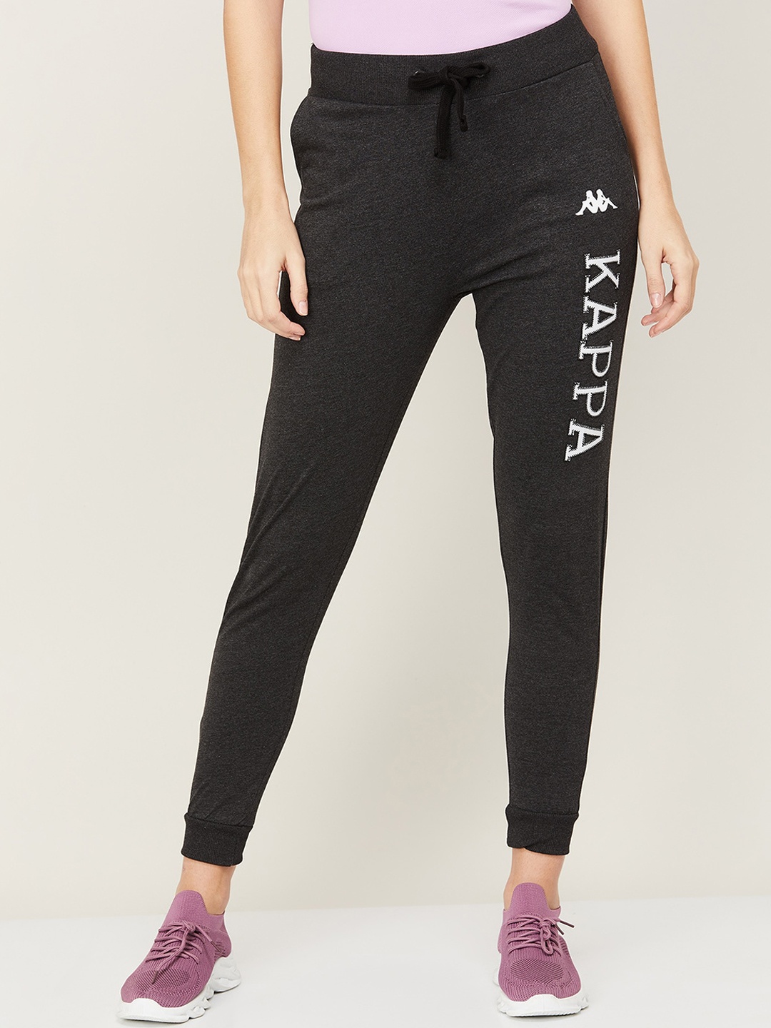 

Kappa Women Black Printed Cotton Joggers