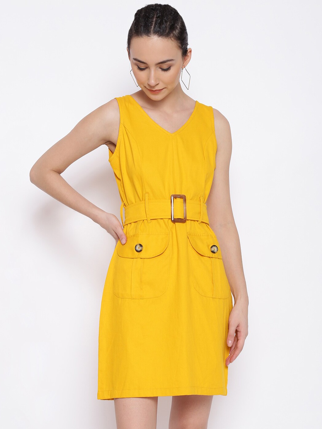 

MARC LOUIS Yellow Sheath Dress