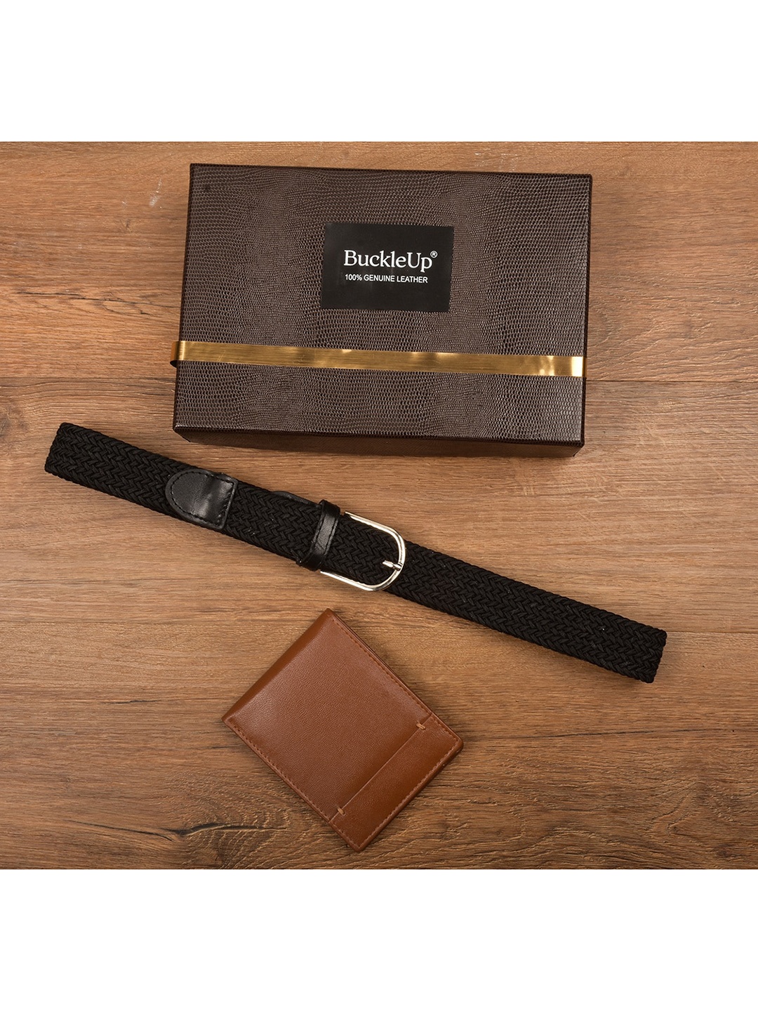 

BuckleUp Men Black Solid Accessory Gift Set