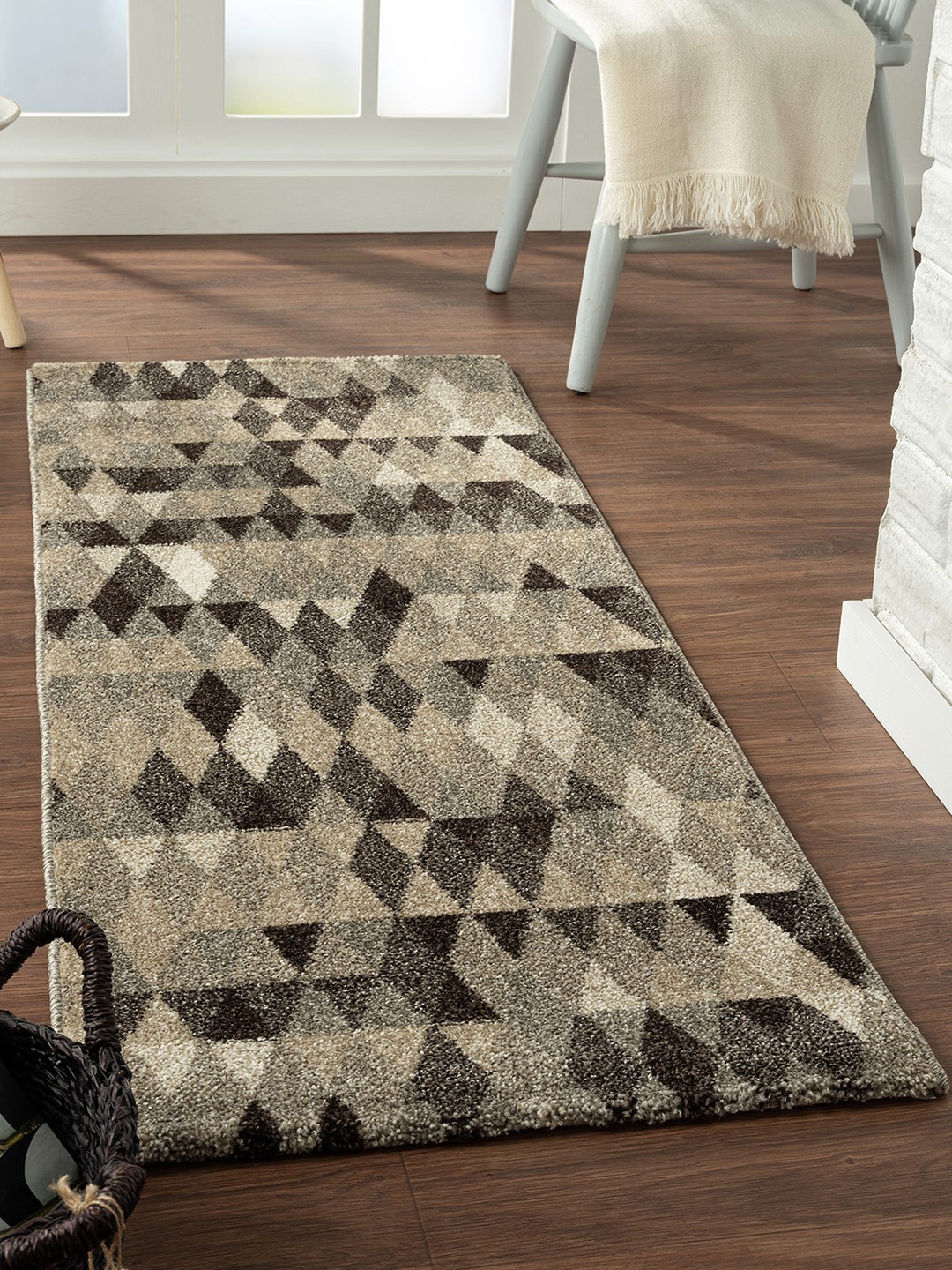 

OBSESSIONS Black Geometric Bedside Runner