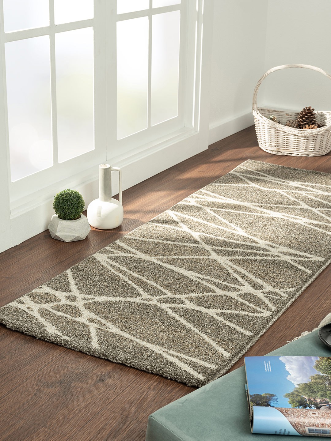 

OBSESSIONS Beige Abstract Rectangular Carpet