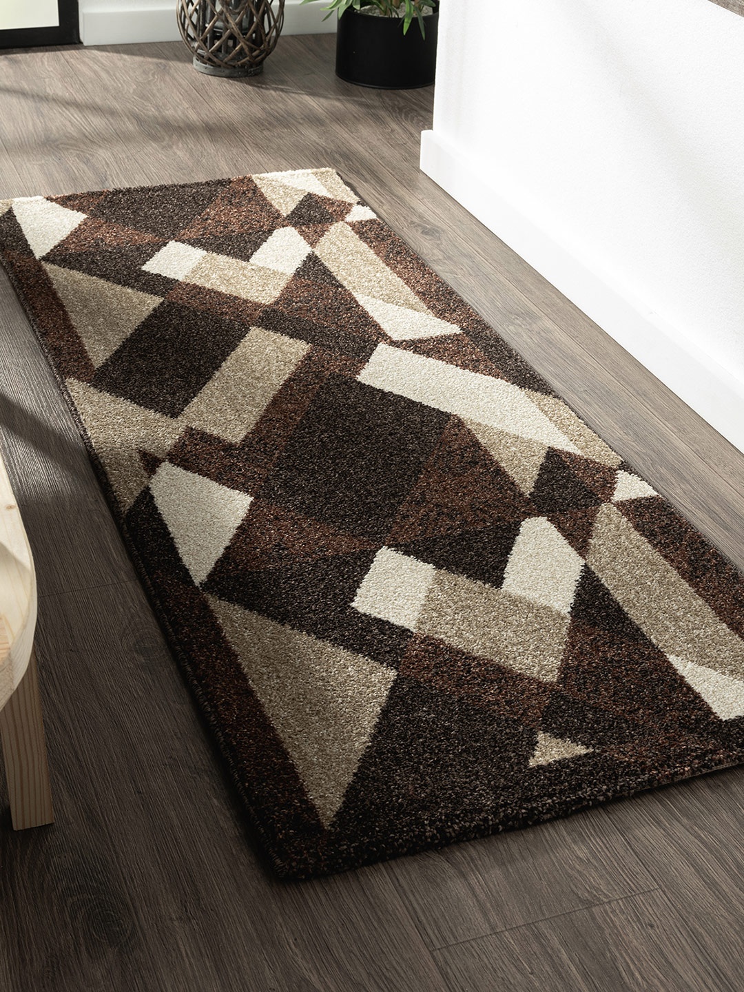 

OBSESSIONS Brown Geometric Patterned Runners