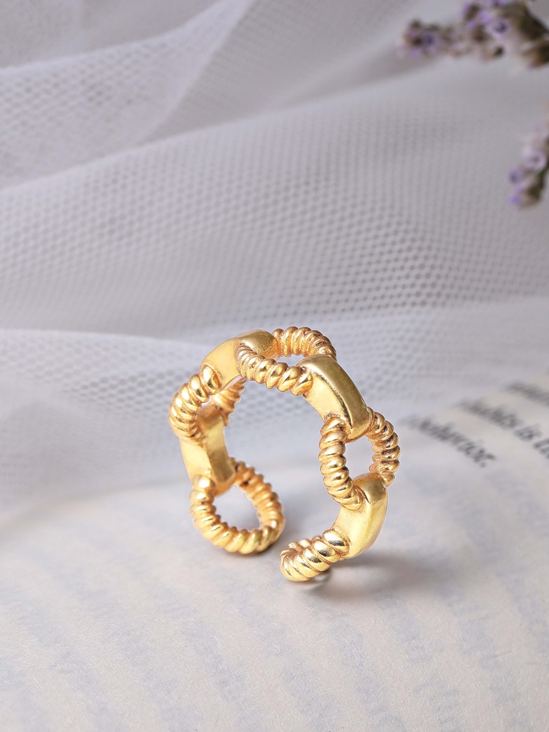 

Rubans Voguish 24K Gold-Plated Finger Ring