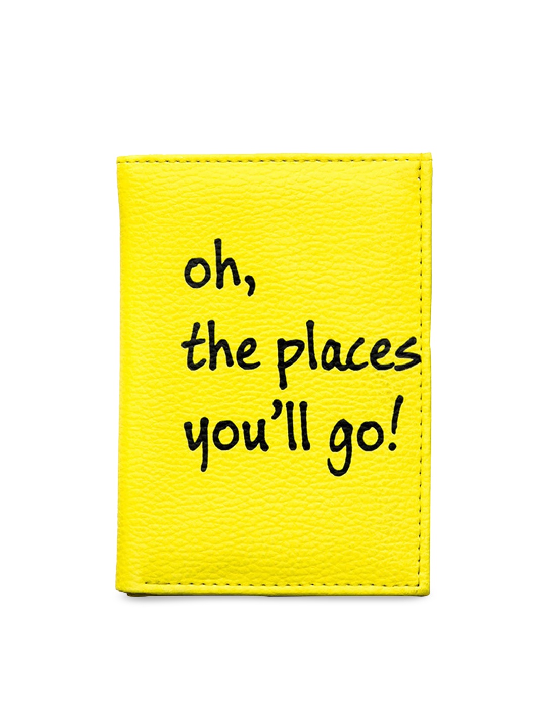 

BandBox Women Yellow Typography Printed PU Two Fold Wallet