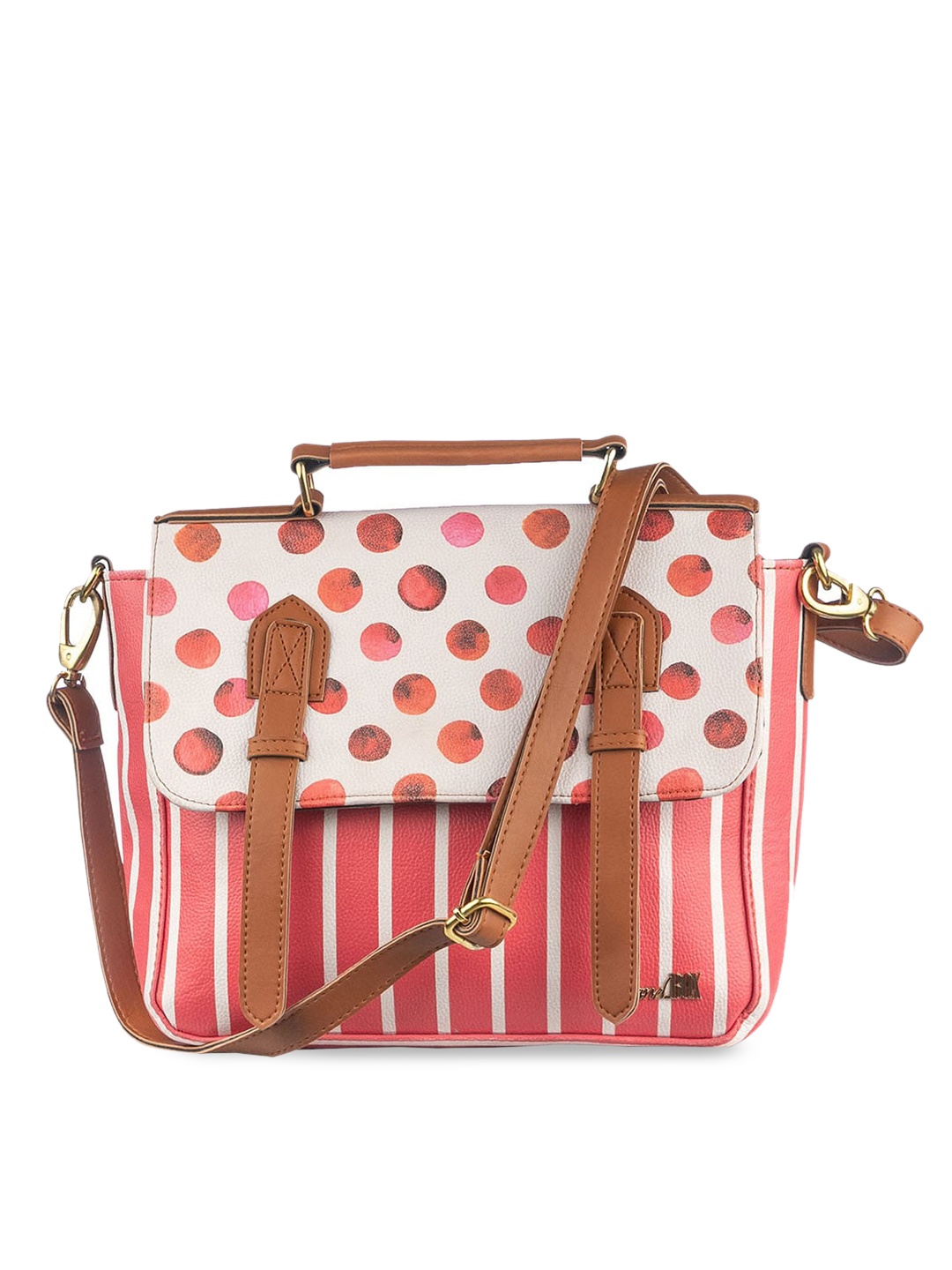 

BandBox Pink Geometric Printed PU Structured Satchel