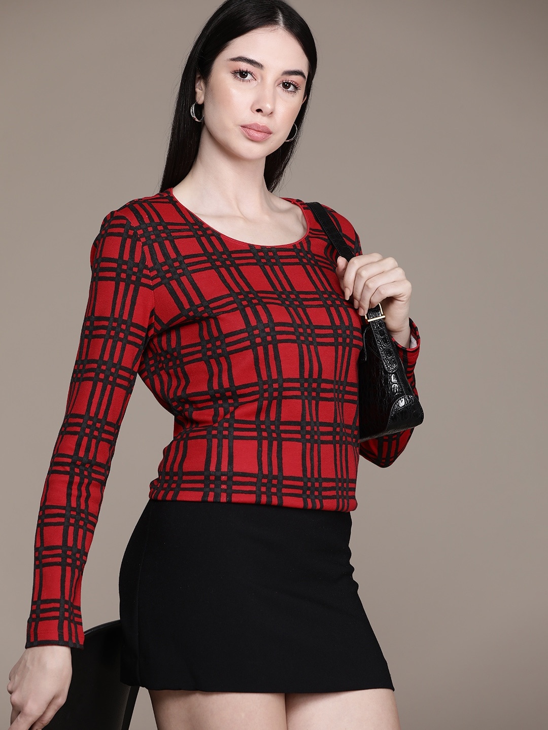 

Macy's Karen Scott Checked T-shirt, Red