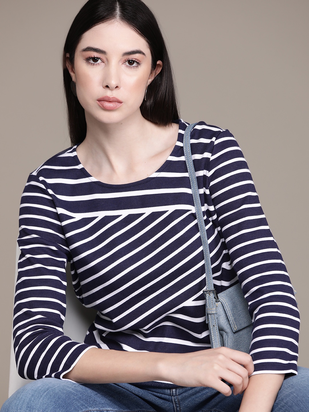 

Macy's Karen Scott Women Striped T-shirt, Navy blue