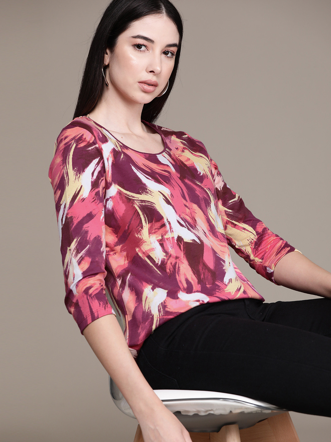 

Macy's Karen Scott Printed Top, Purple