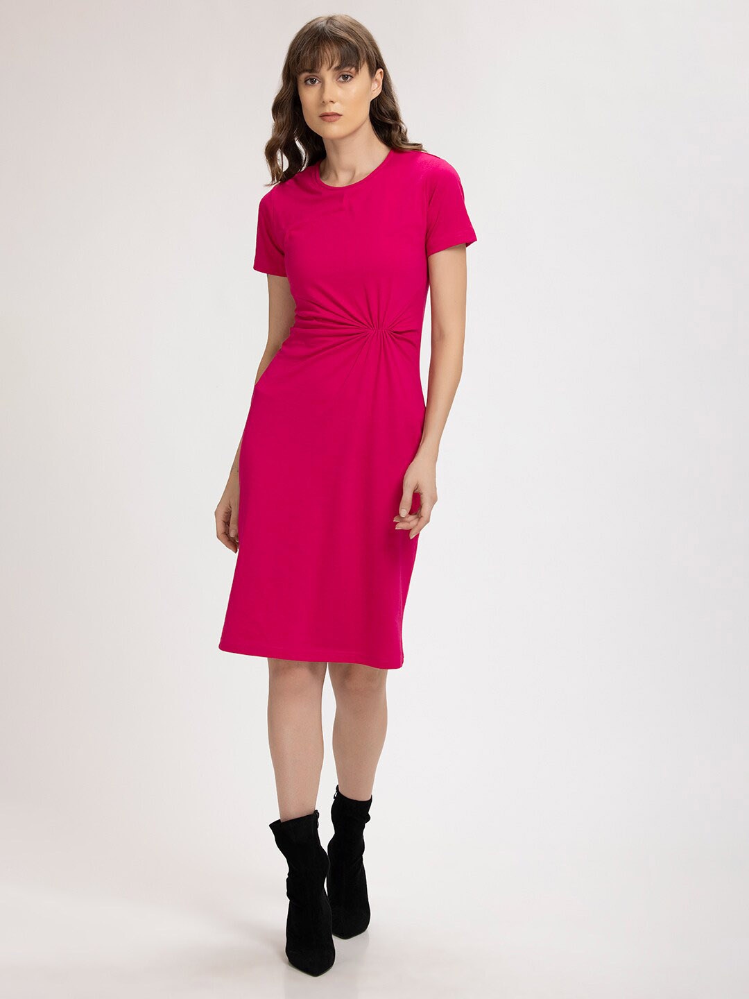 

SHAYE Women Fuchsia Sheath Dress