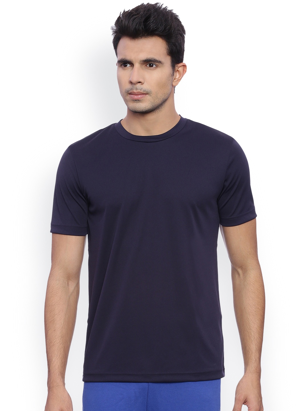 

Puma Men Navy Solid Round Neck T-shirt, Navy blue