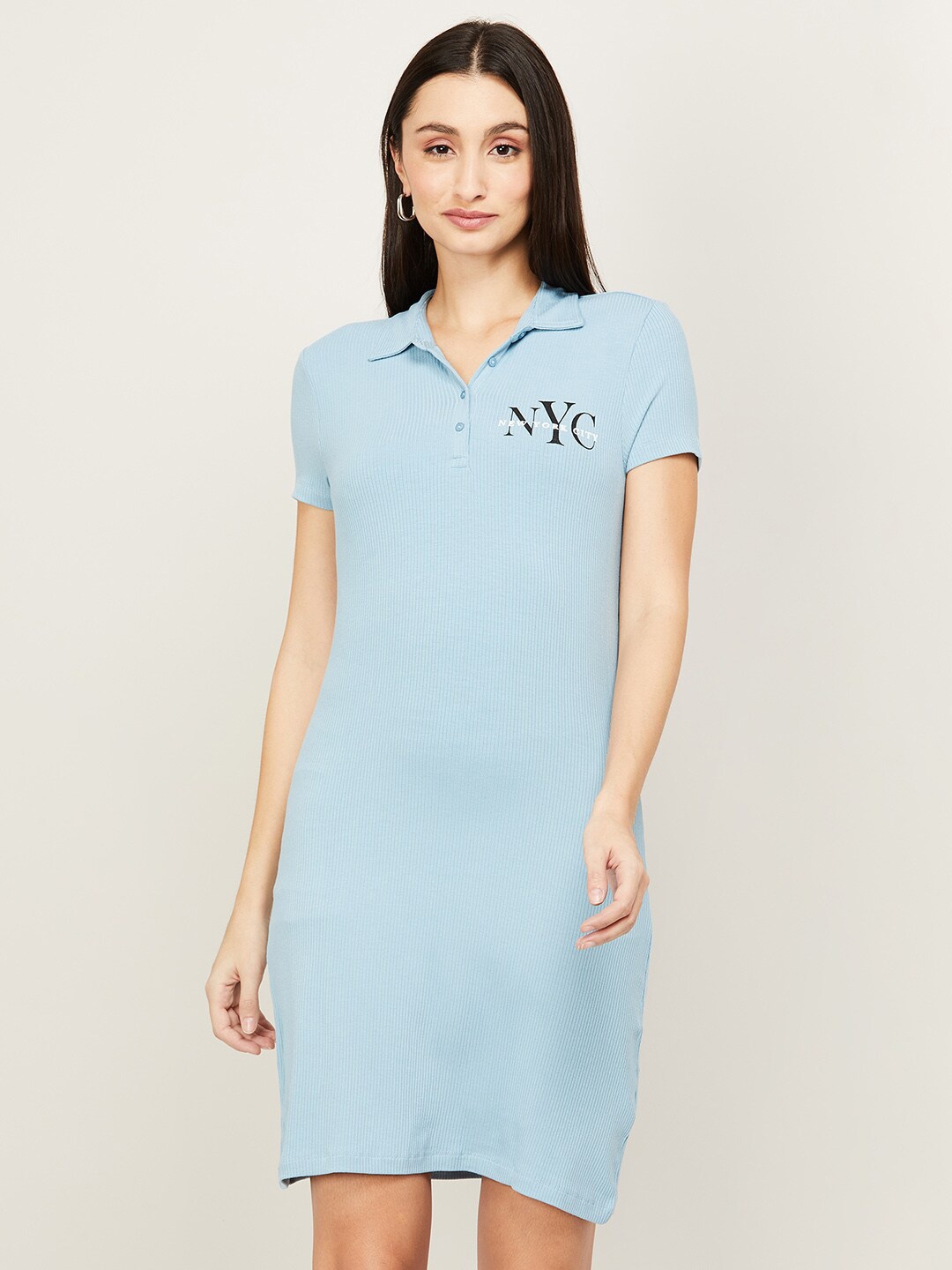 

Fame Forever by Lifestyle Women Blue Solid T-shirt Dress