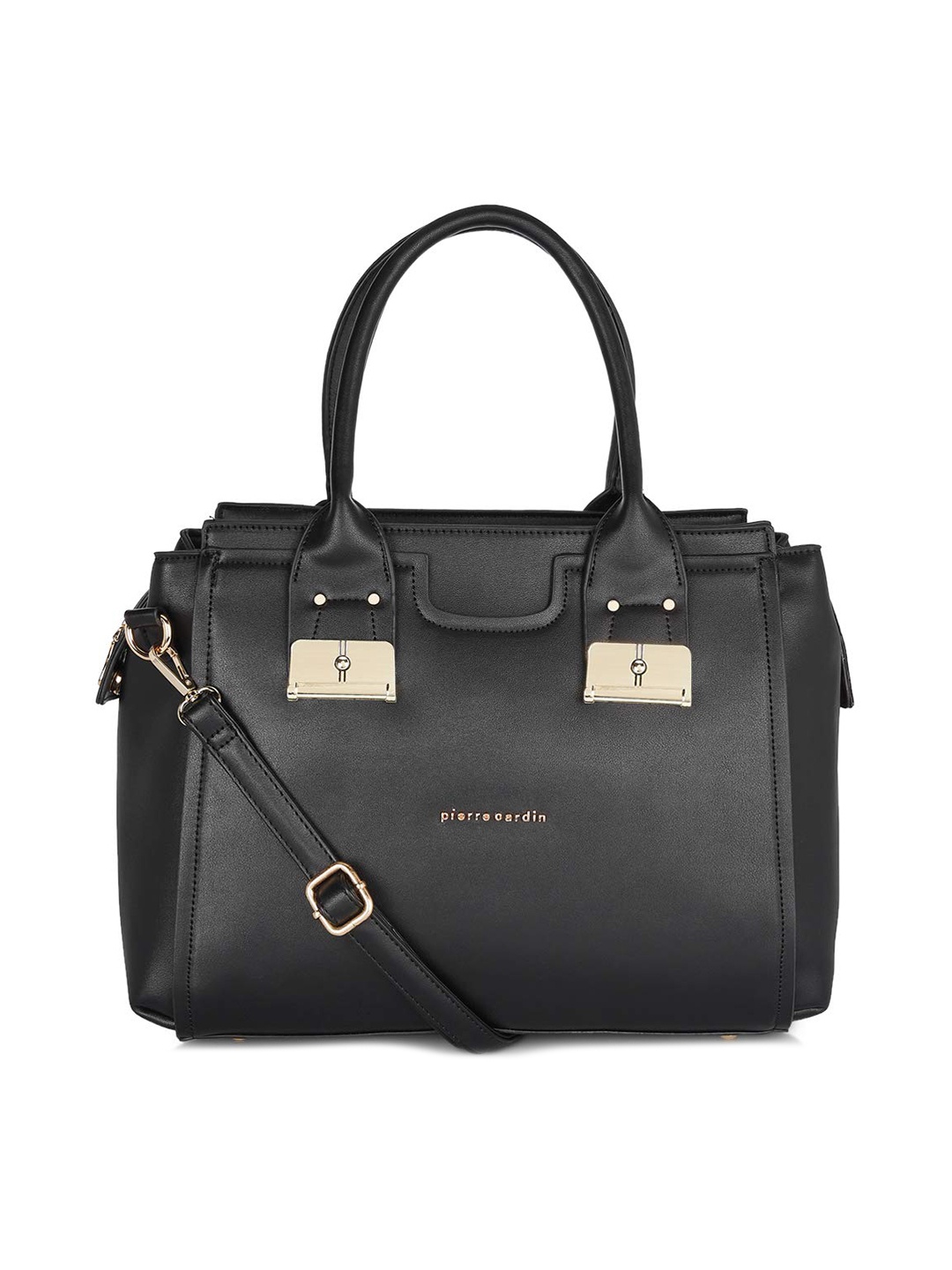 

pierre cardin Women Black Structured Handheld Bag