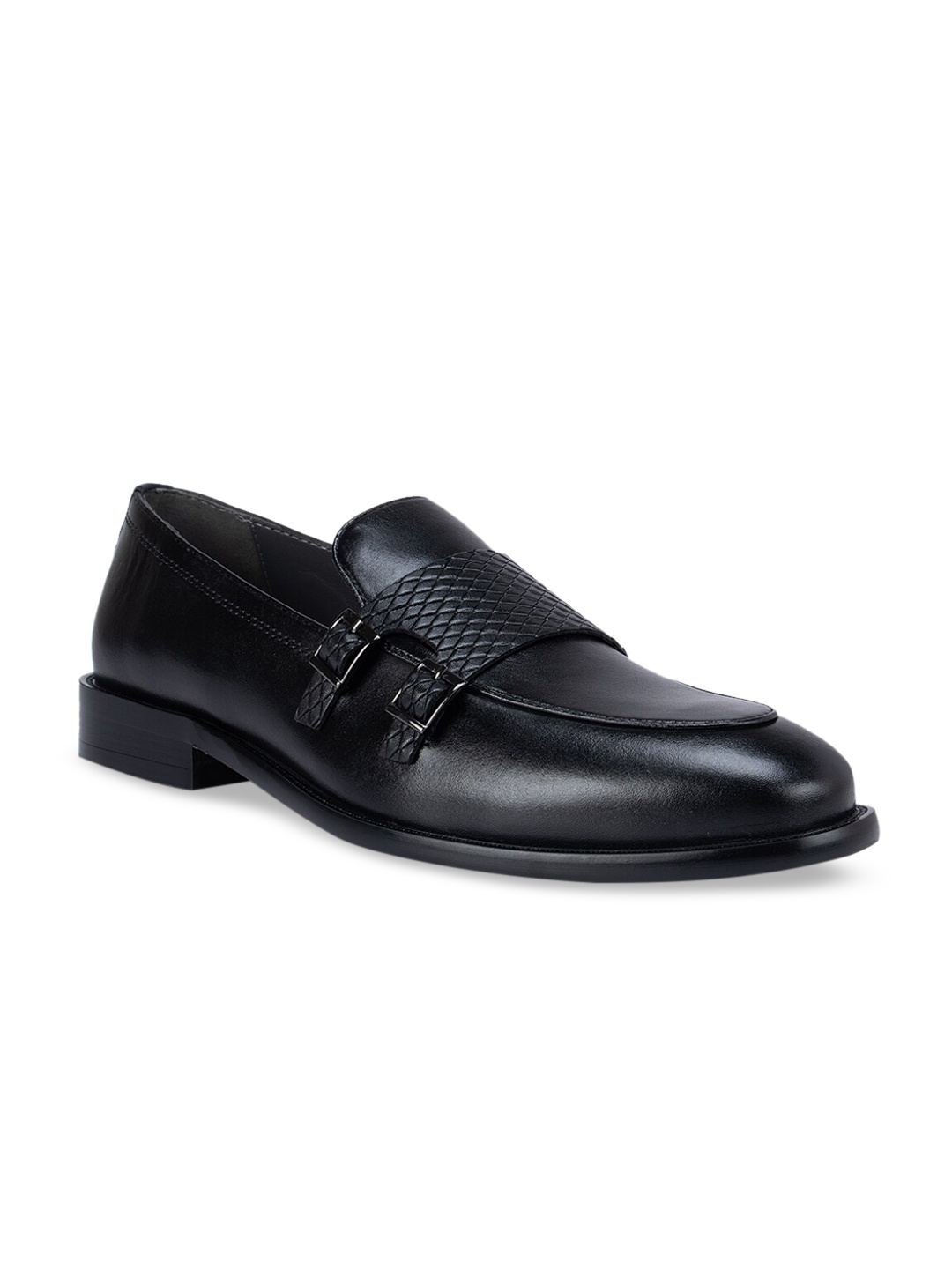 

ROSSO BRUNELLO Men Black Solid Slip-On Formal Shoes