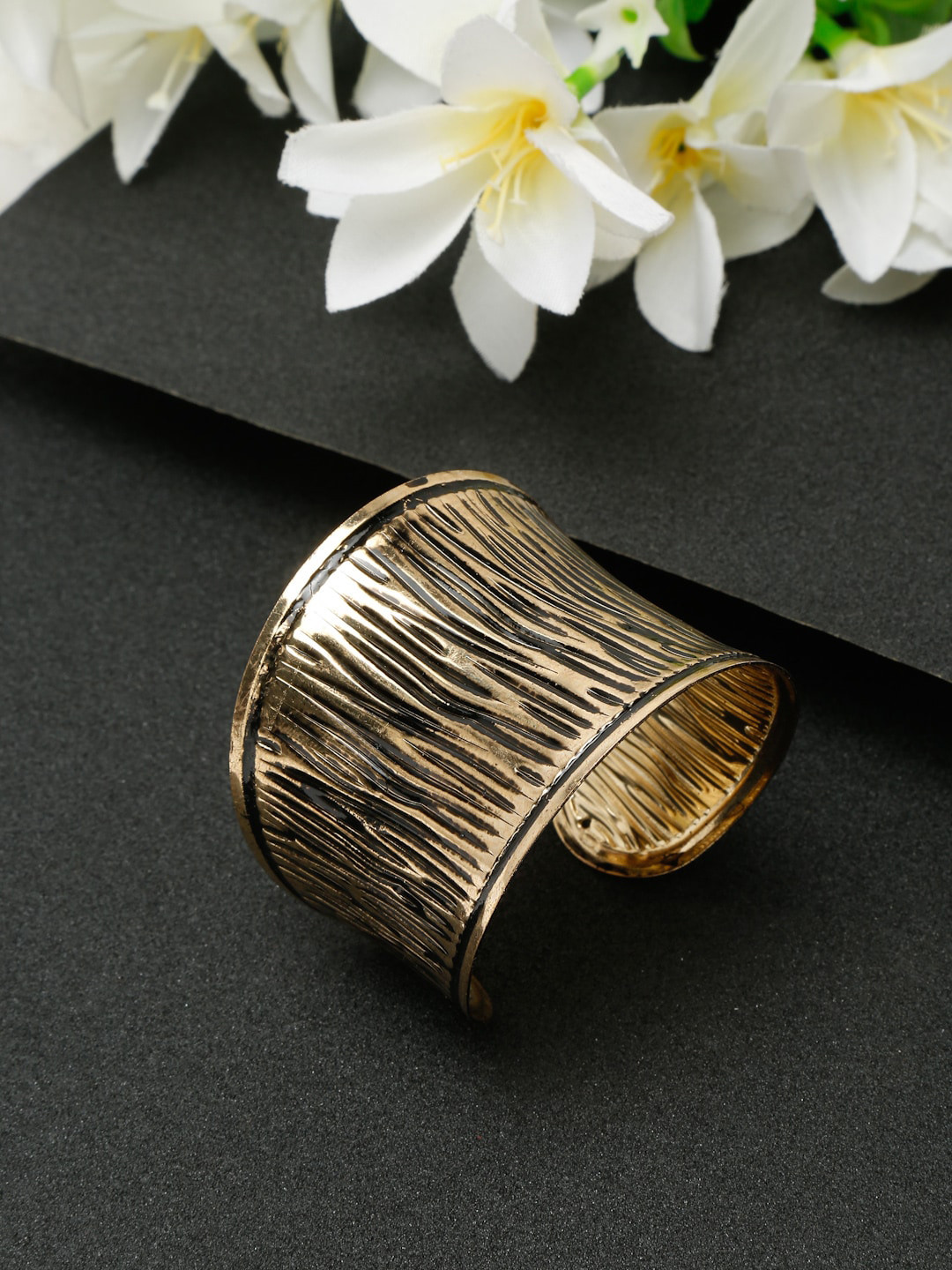 

YouBella Women Gold-Toned Gold-Plated Cuff Bracelet