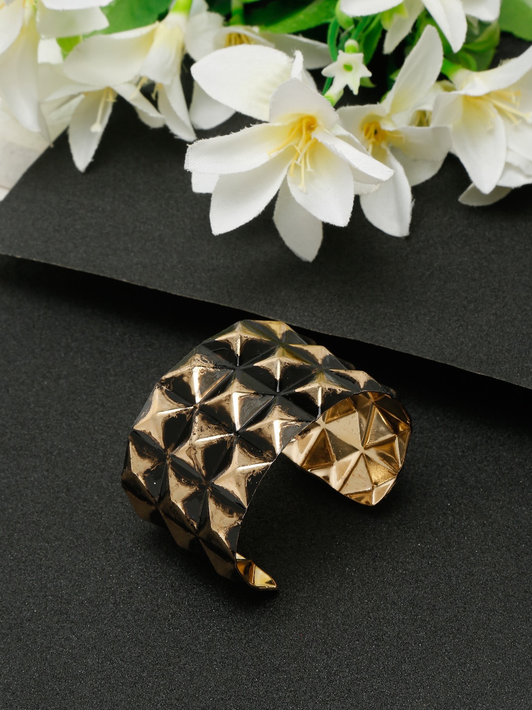 

YouBella Women Gold-Plated & Black Cuff Bracelet