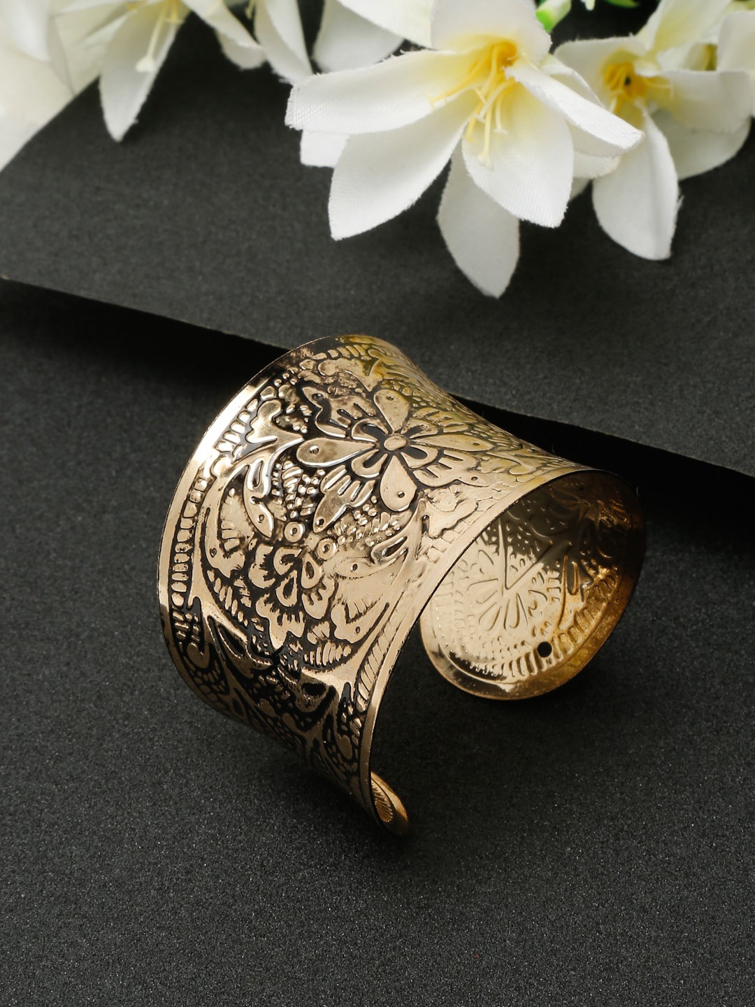 

YouBella Women Gold-Plated & Black Cuff Bracelet
