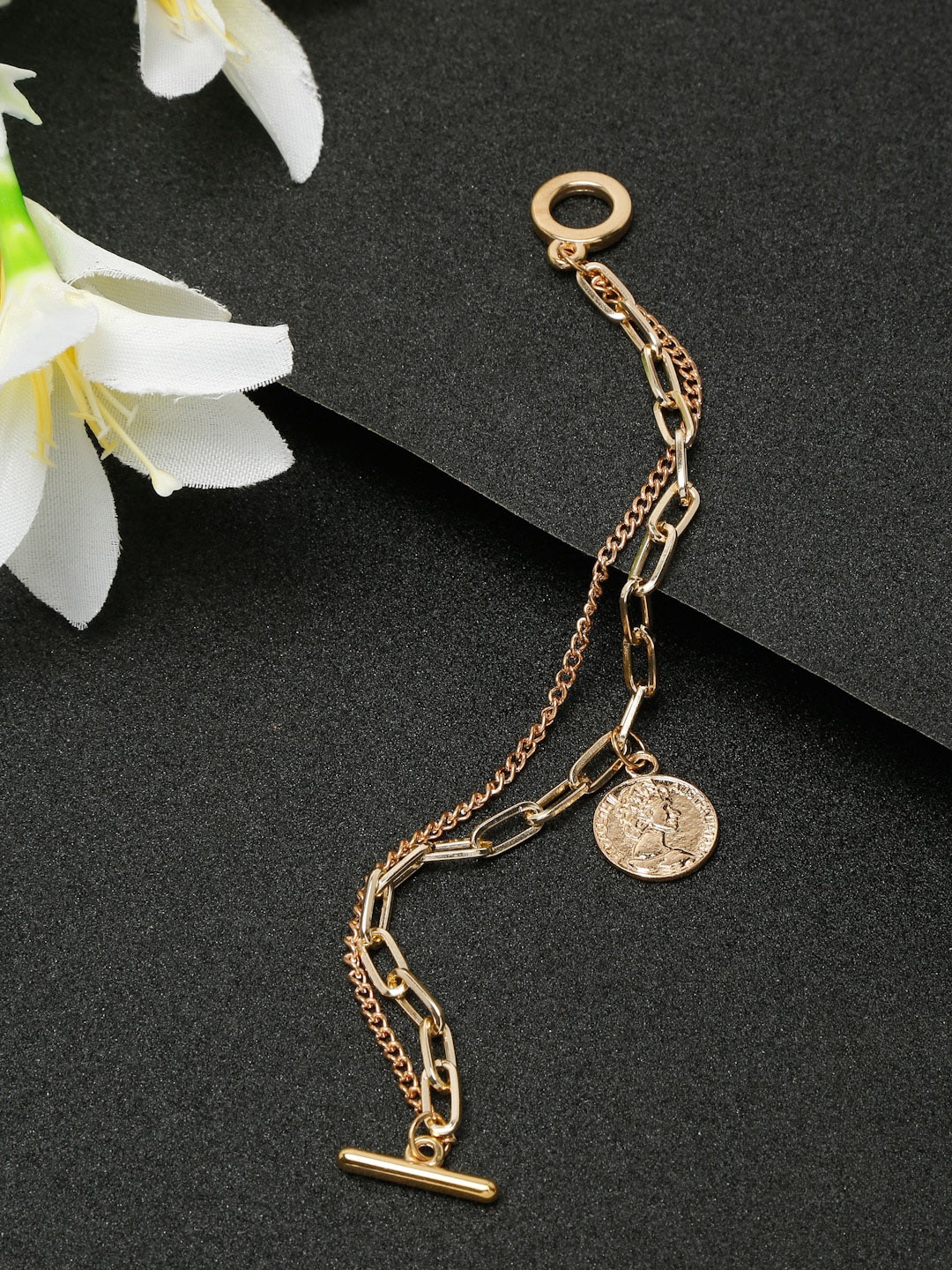 

YouBella Women Gold-Toned Gold-Plated Charm Bracelet