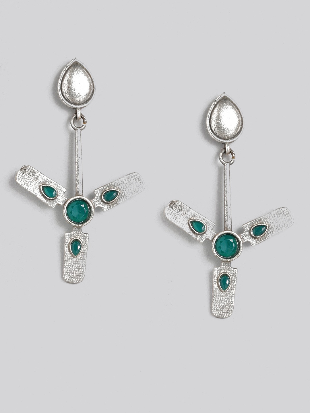 

Sangria Women Silver-Toned Contemporary Drop Earrings