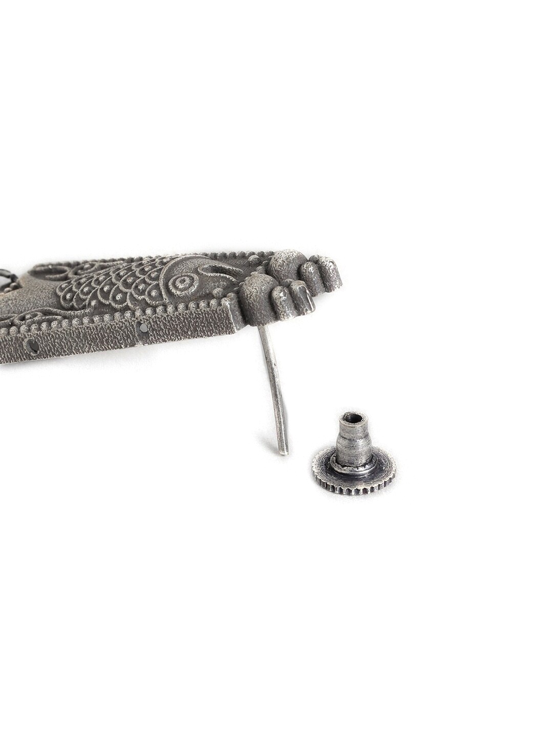 

Sangria Silver-Plated Black Contemporary Studs