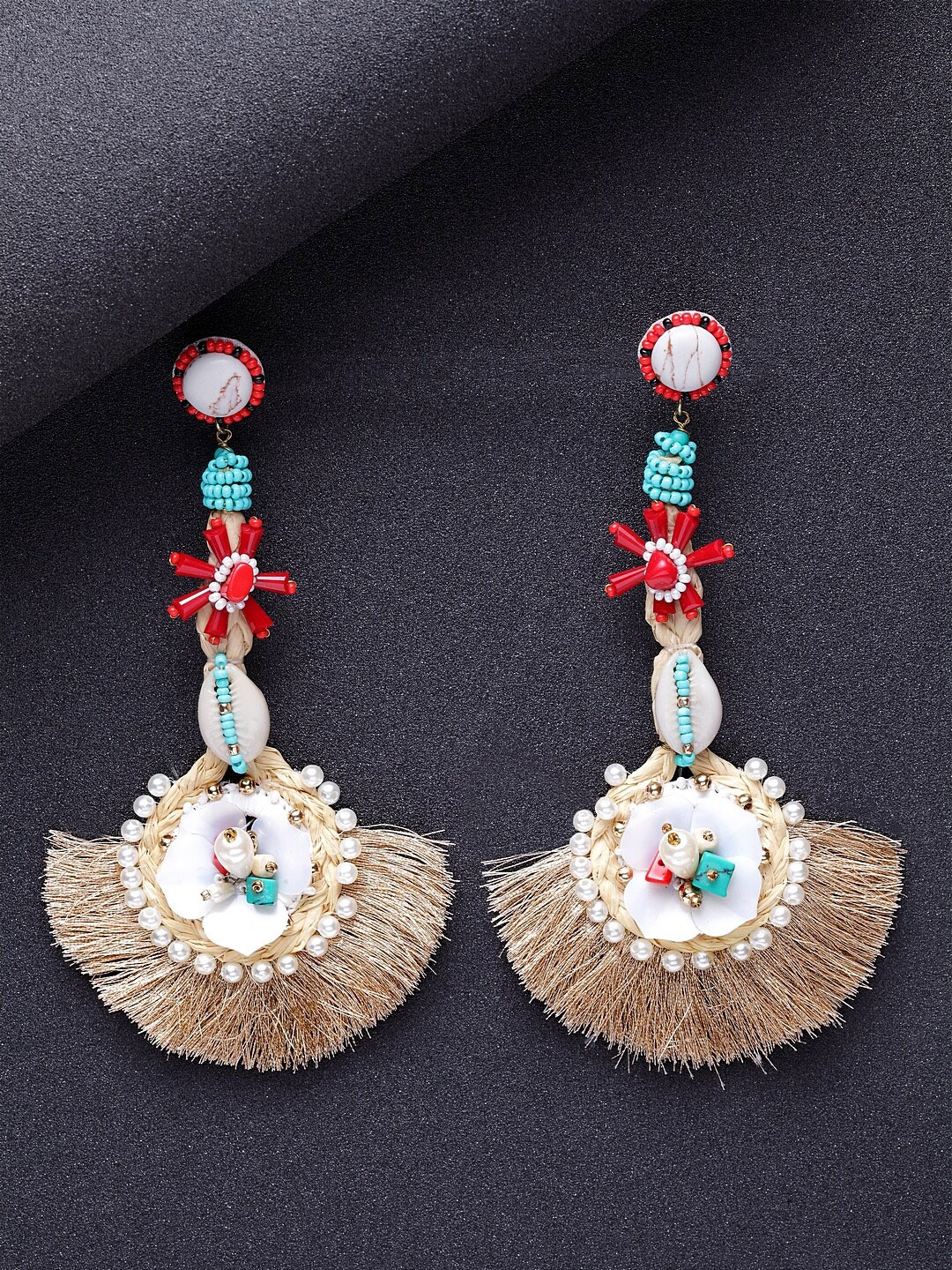 

Sangria Brown & Red Contemporary Drop Earrings