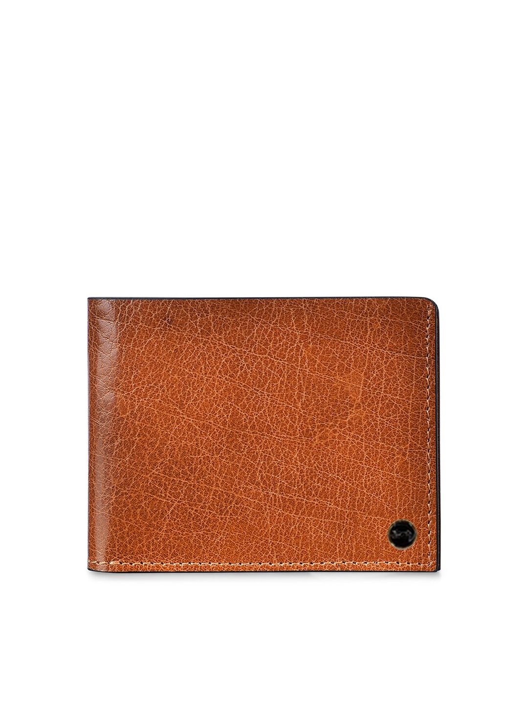 

Belwaba Men Tan Textured Leather Card Holder