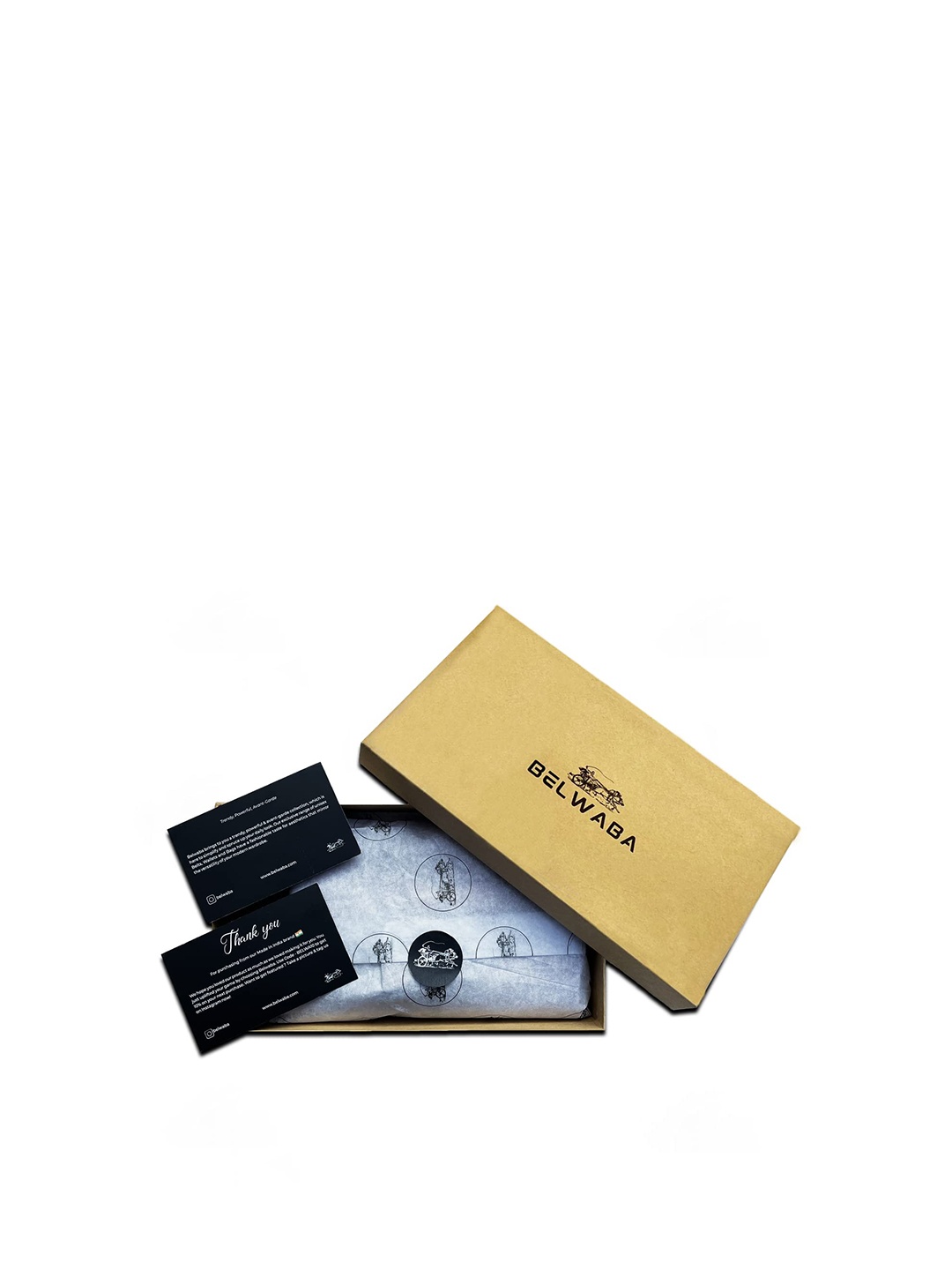 

Belwaba Men Brown Textured Leather Two Fold Wallet