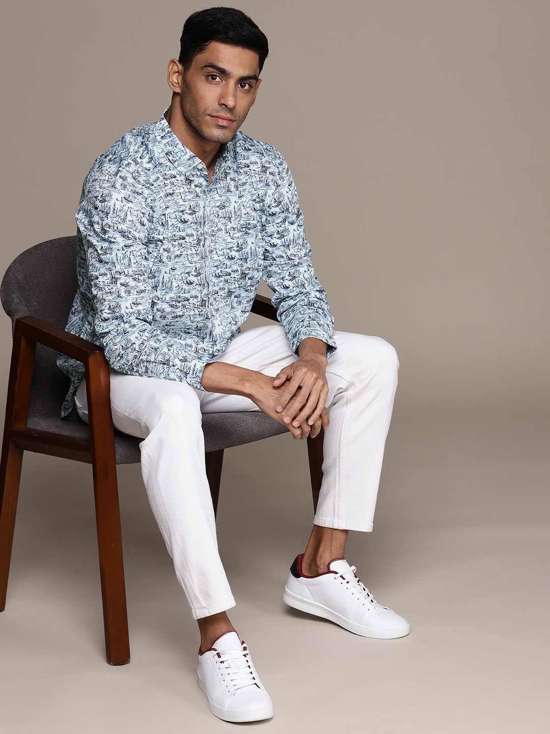 

Macy's Club Room Printed Casual Shirt, Blue