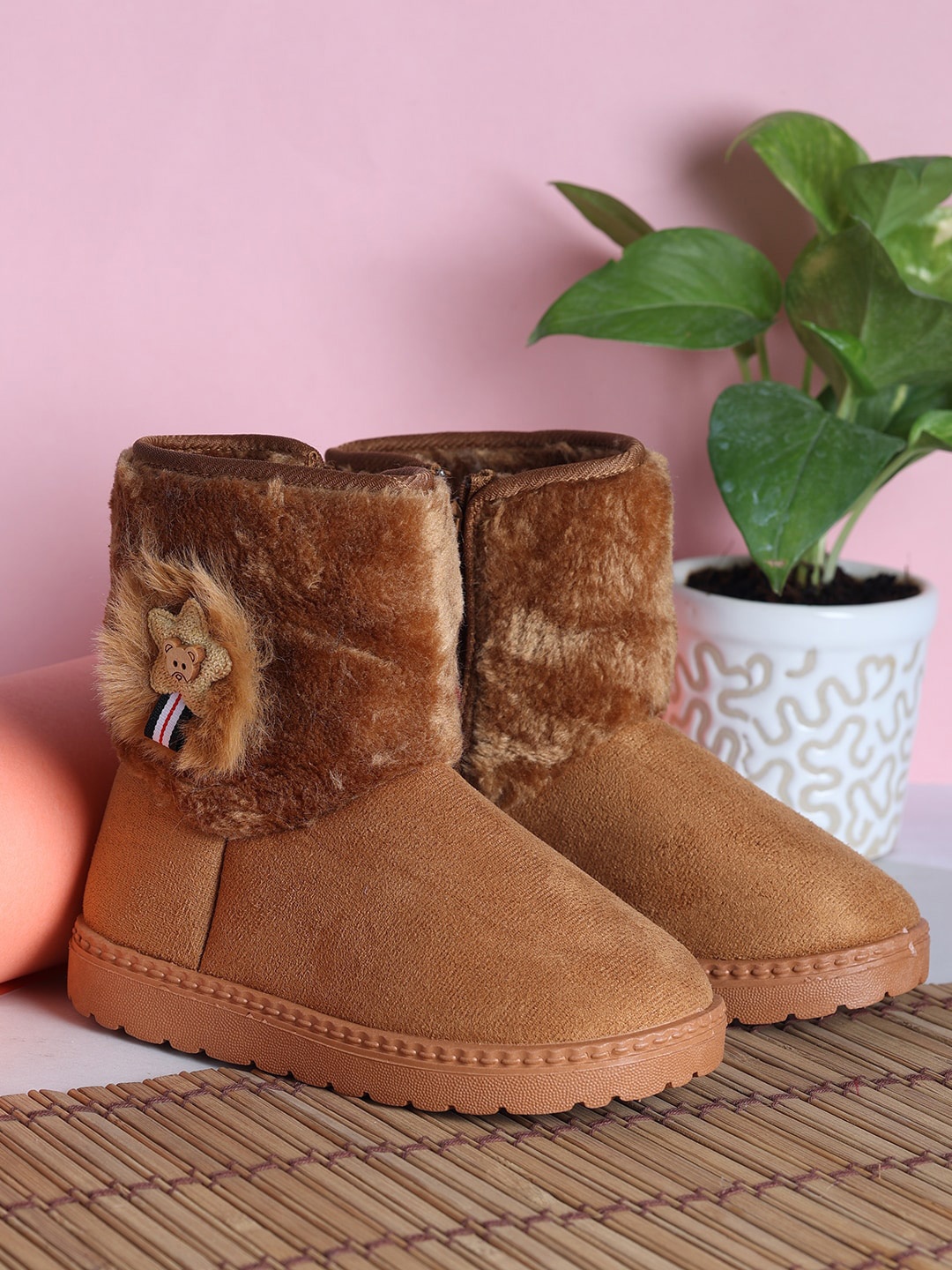 

PASSION PETALS Girls Brown Suede Winter Boots