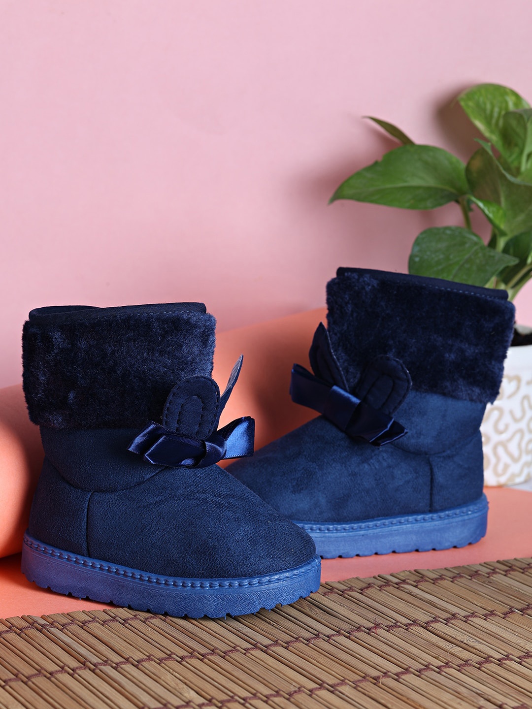 

PASSION PETALS Girls Blue Suede Fashion Winter Boots