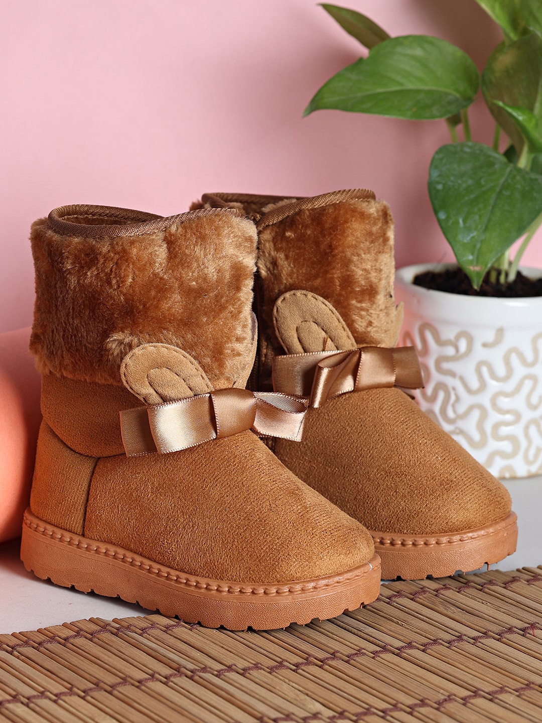 

PASSION PETALS Girls Brown Suede High-Top Winter Boots
