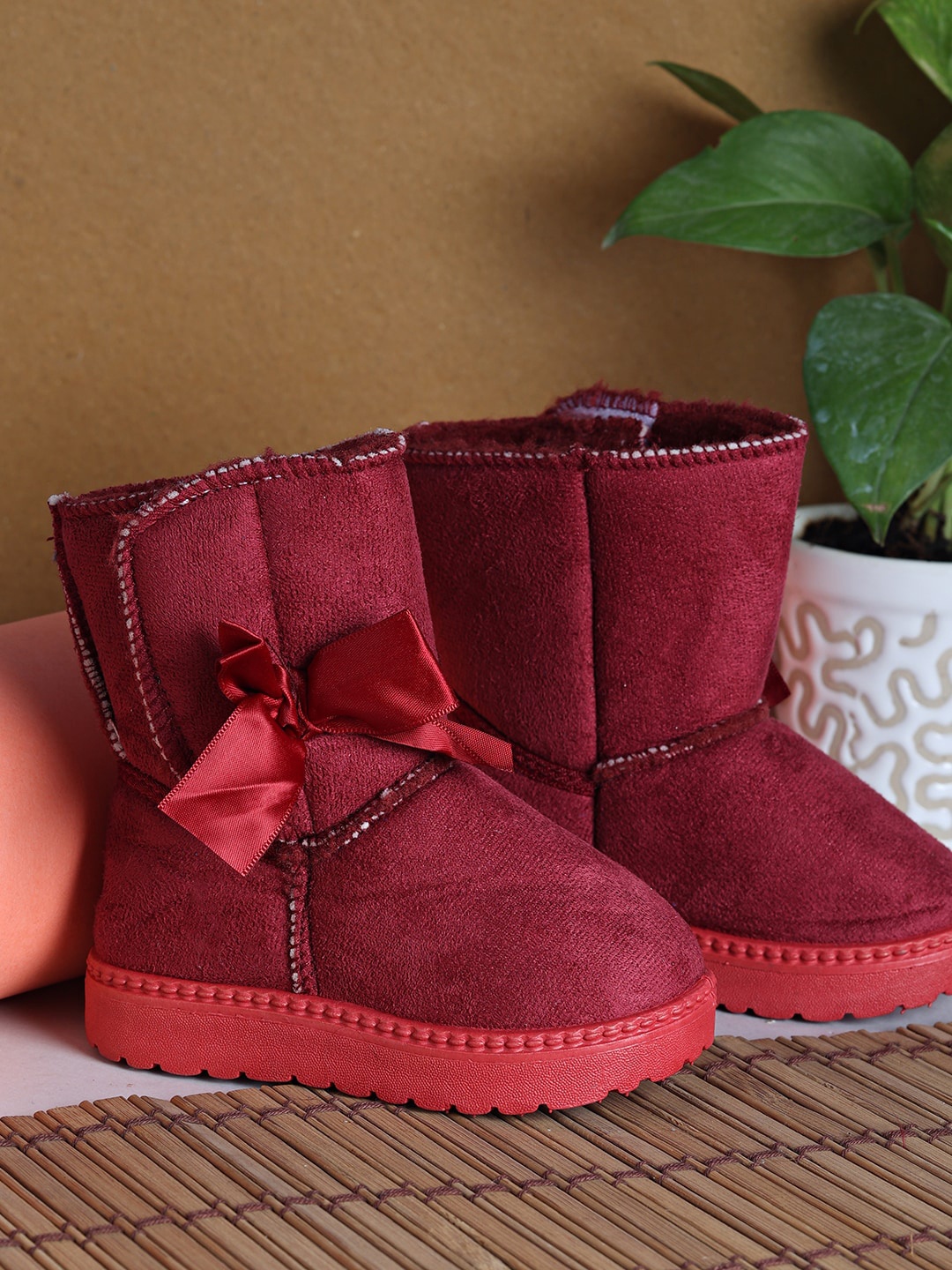

PASSION PETALS Girls Red Suede Winter Boots