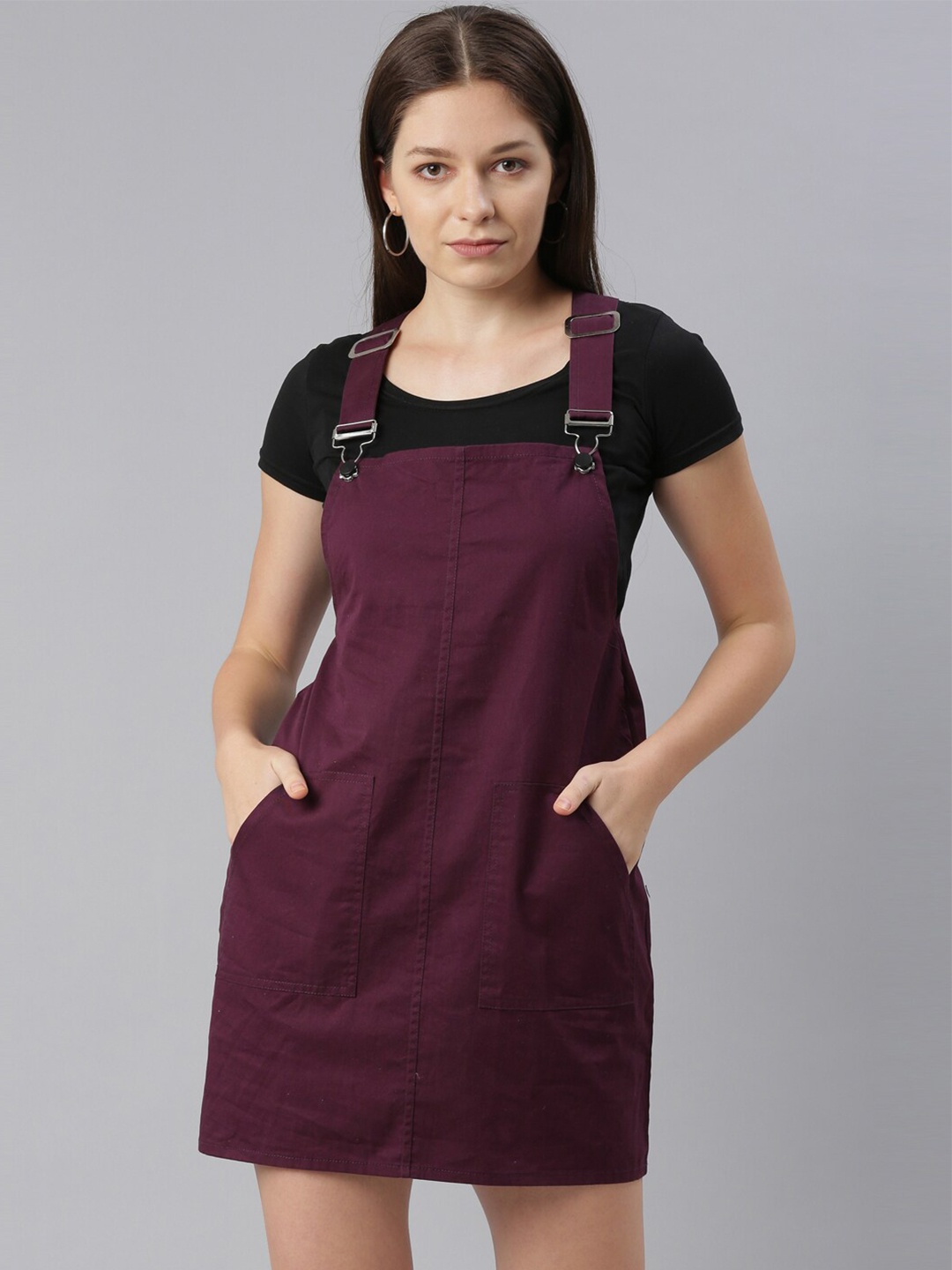

ZHEIA Purple Denim Pinafore Dress