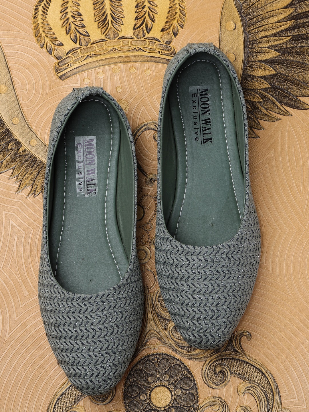 

Moonwalk Women Green Printed Ballerinas Flats
