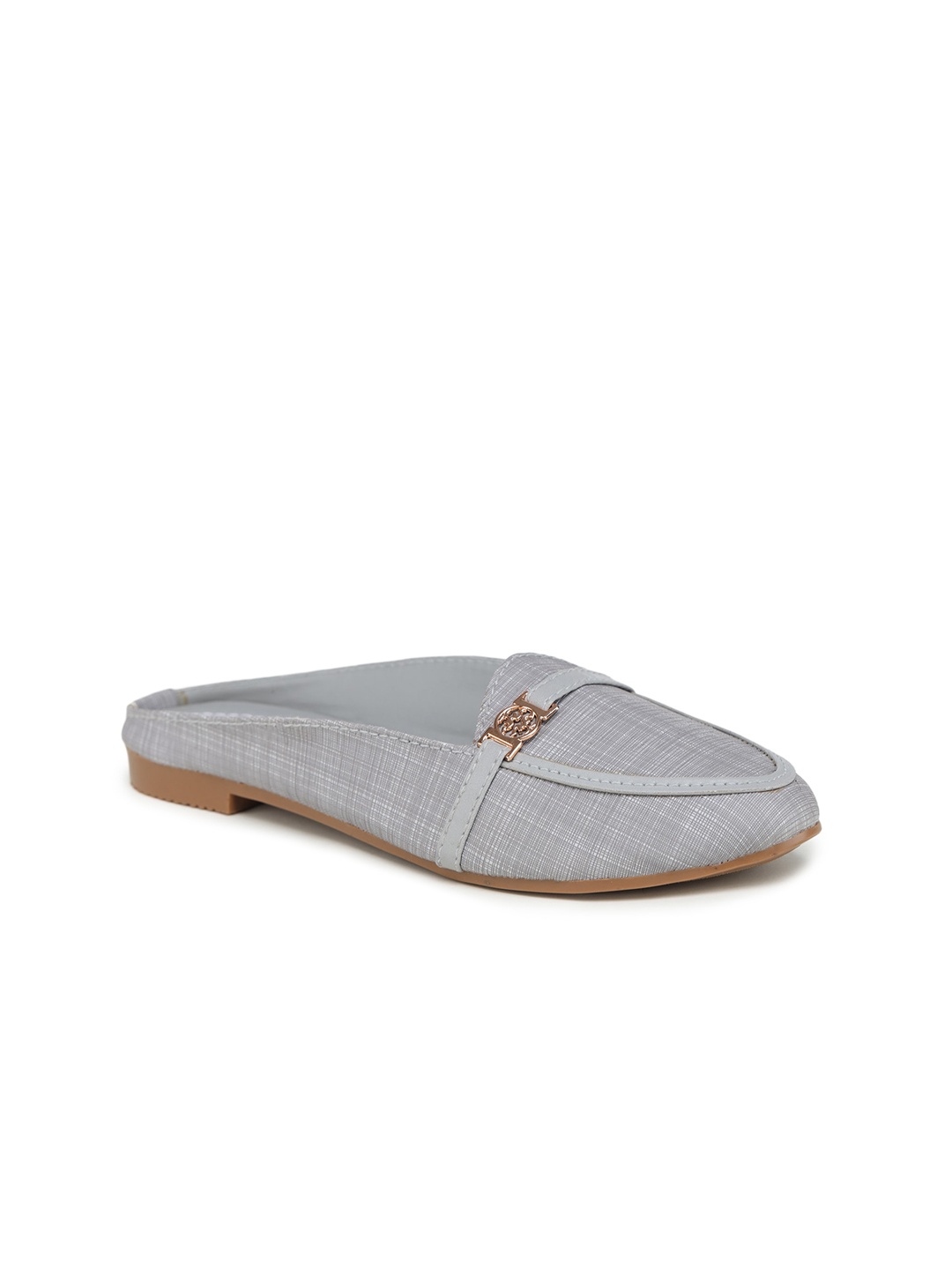 

Moonwalk Women Grey Mules with Buckles Flats
